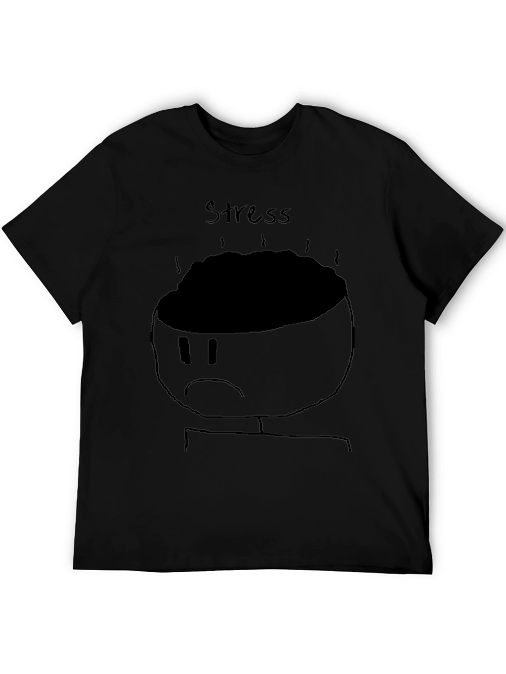 Stress Graphic Tee - Black Cotton T-Shirt