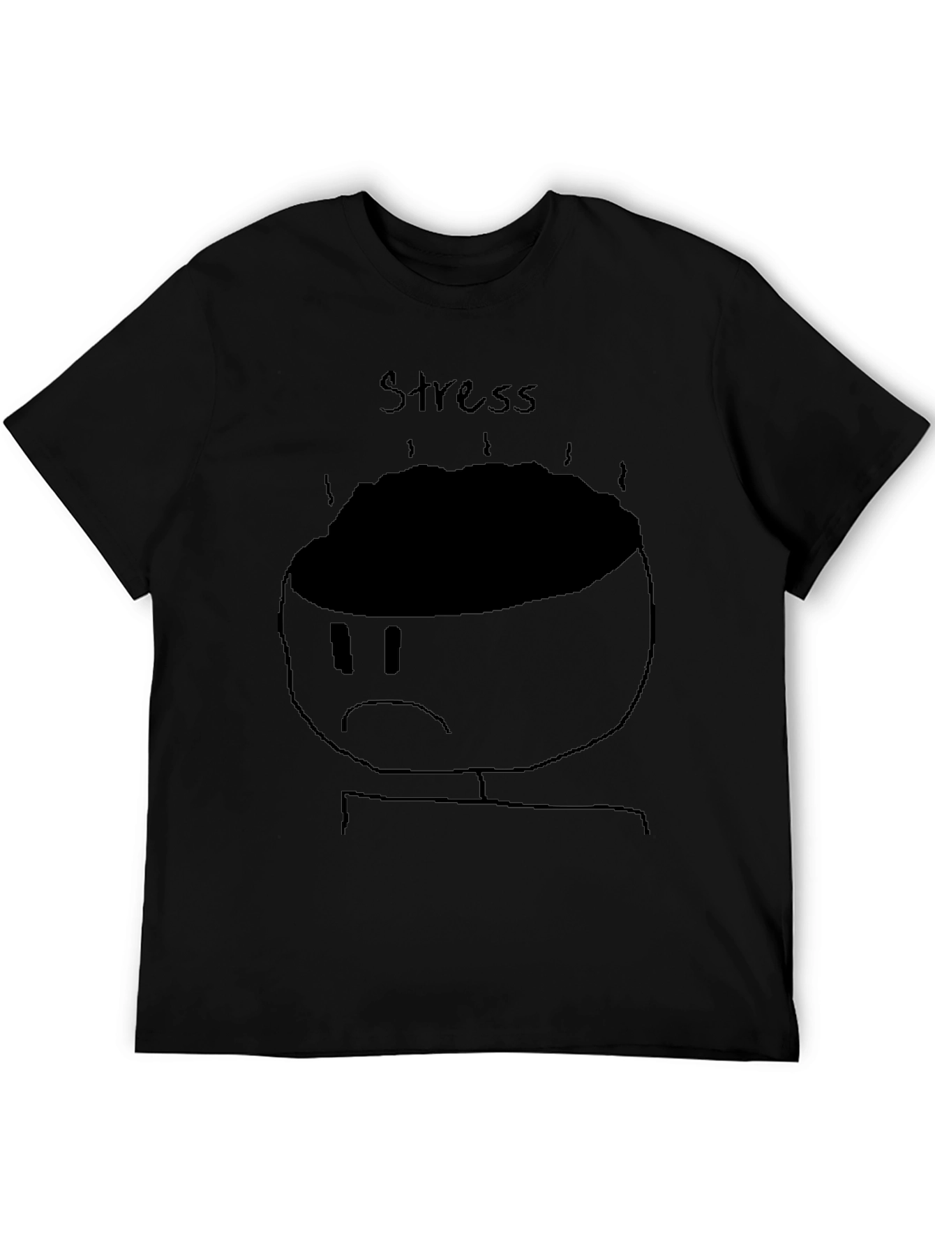 Stress Graphic Tee - Black Cotton T-Shirt