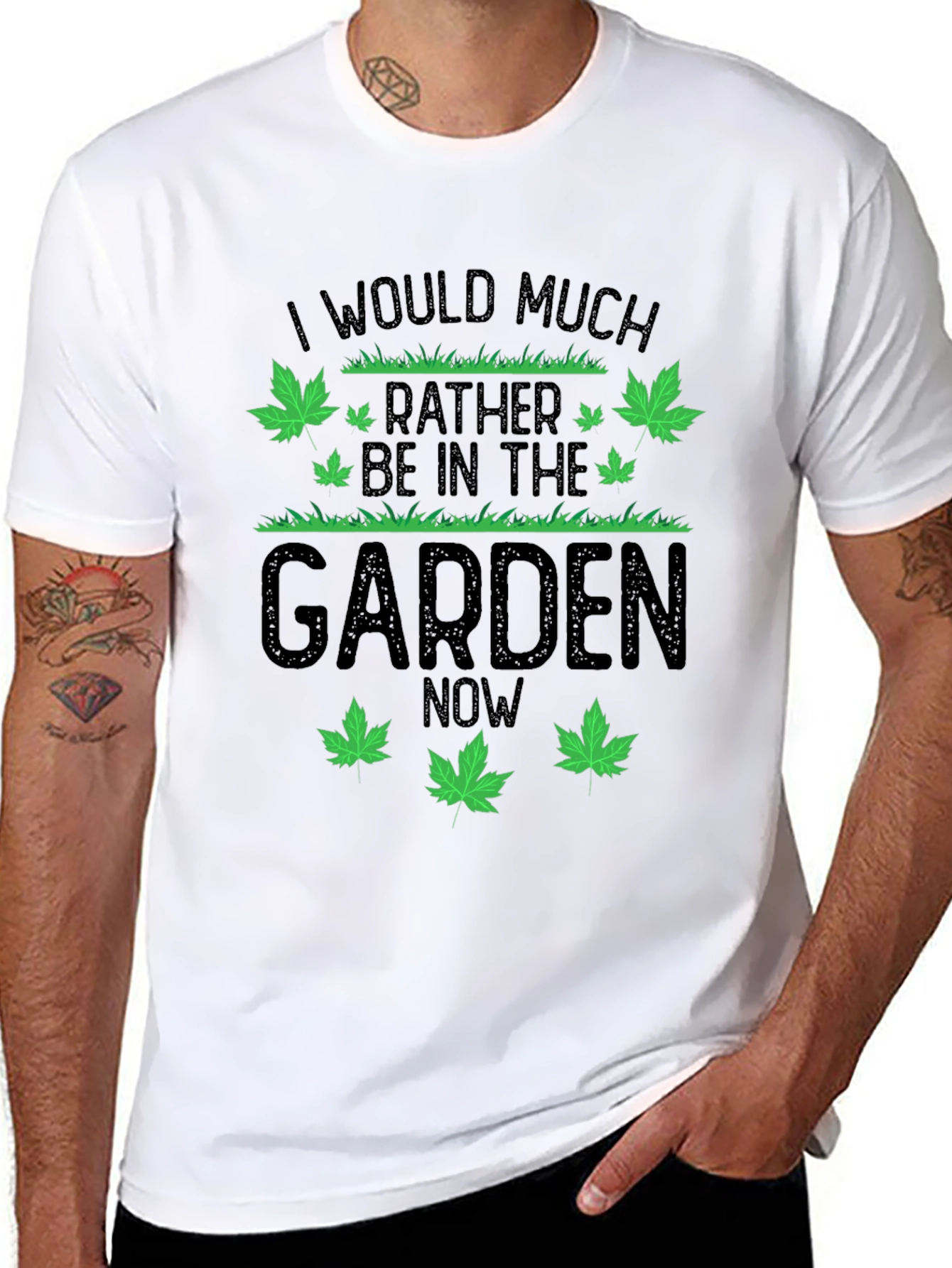 Gardener Humor T-Shirt: Id Rather Be in the Garden