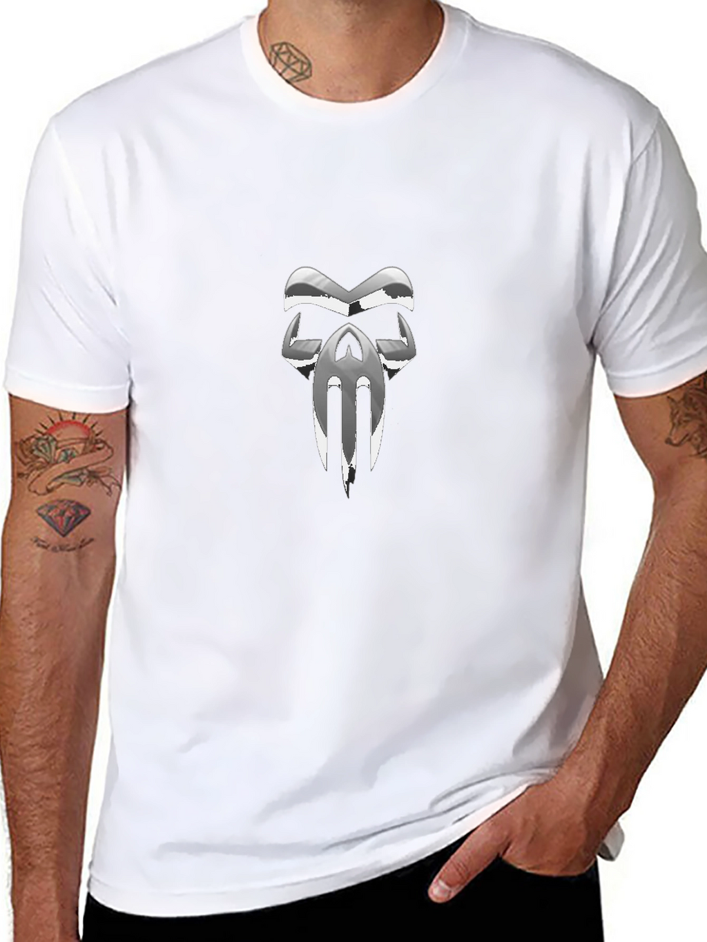 Chrome Skull Graphic Black T-Shirt