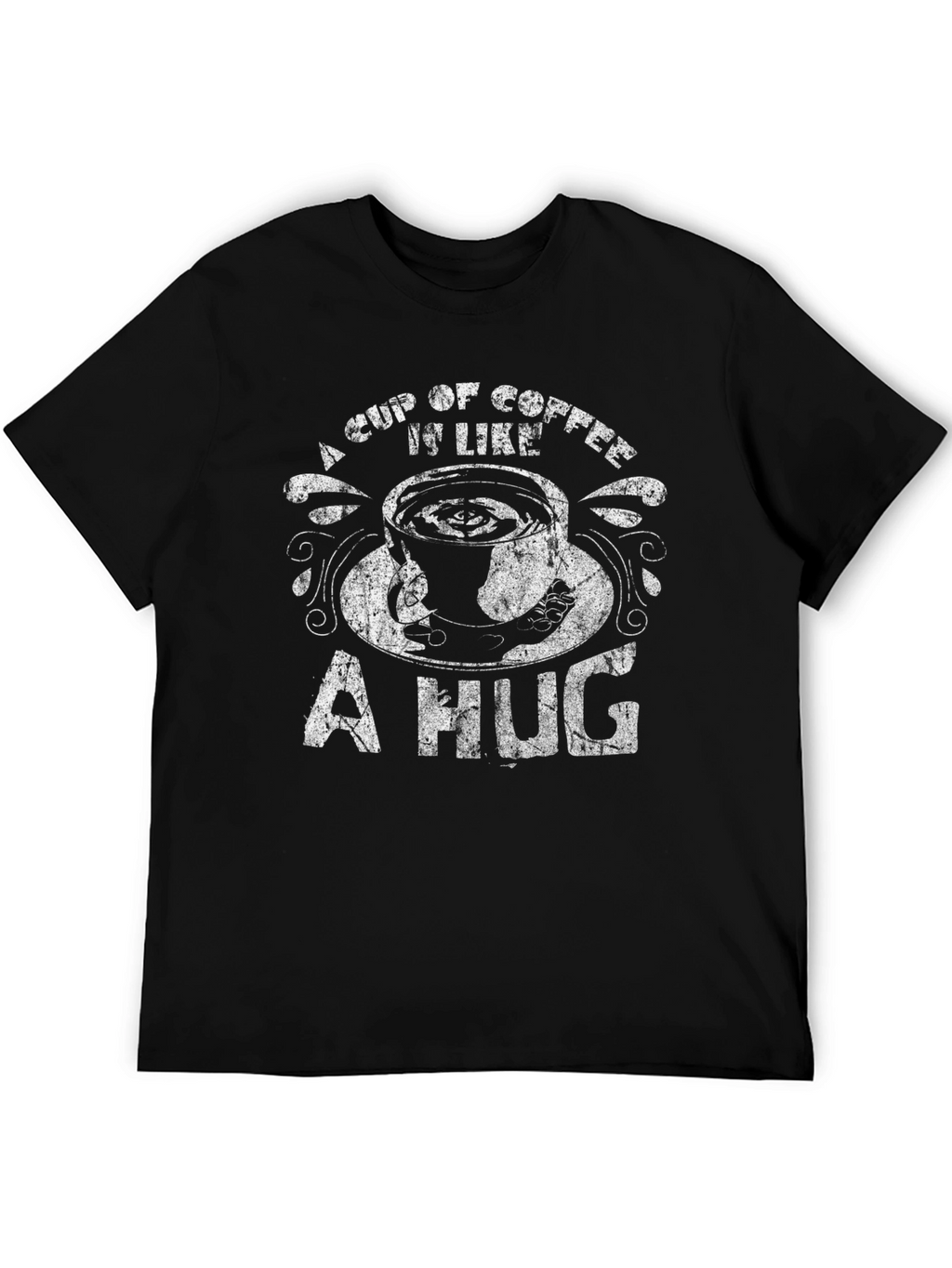 Coffee is Like a Hug Black T-Shirt