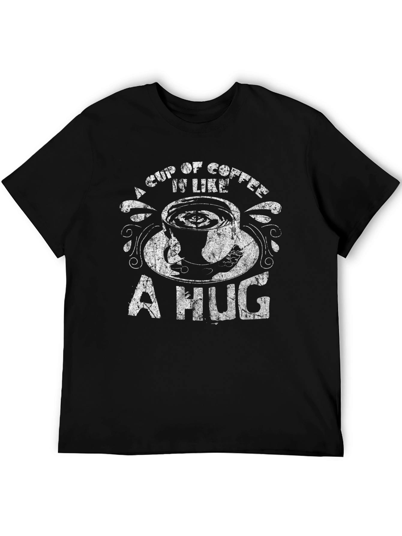 Coffee is Like a Hug Black T-Shirt
