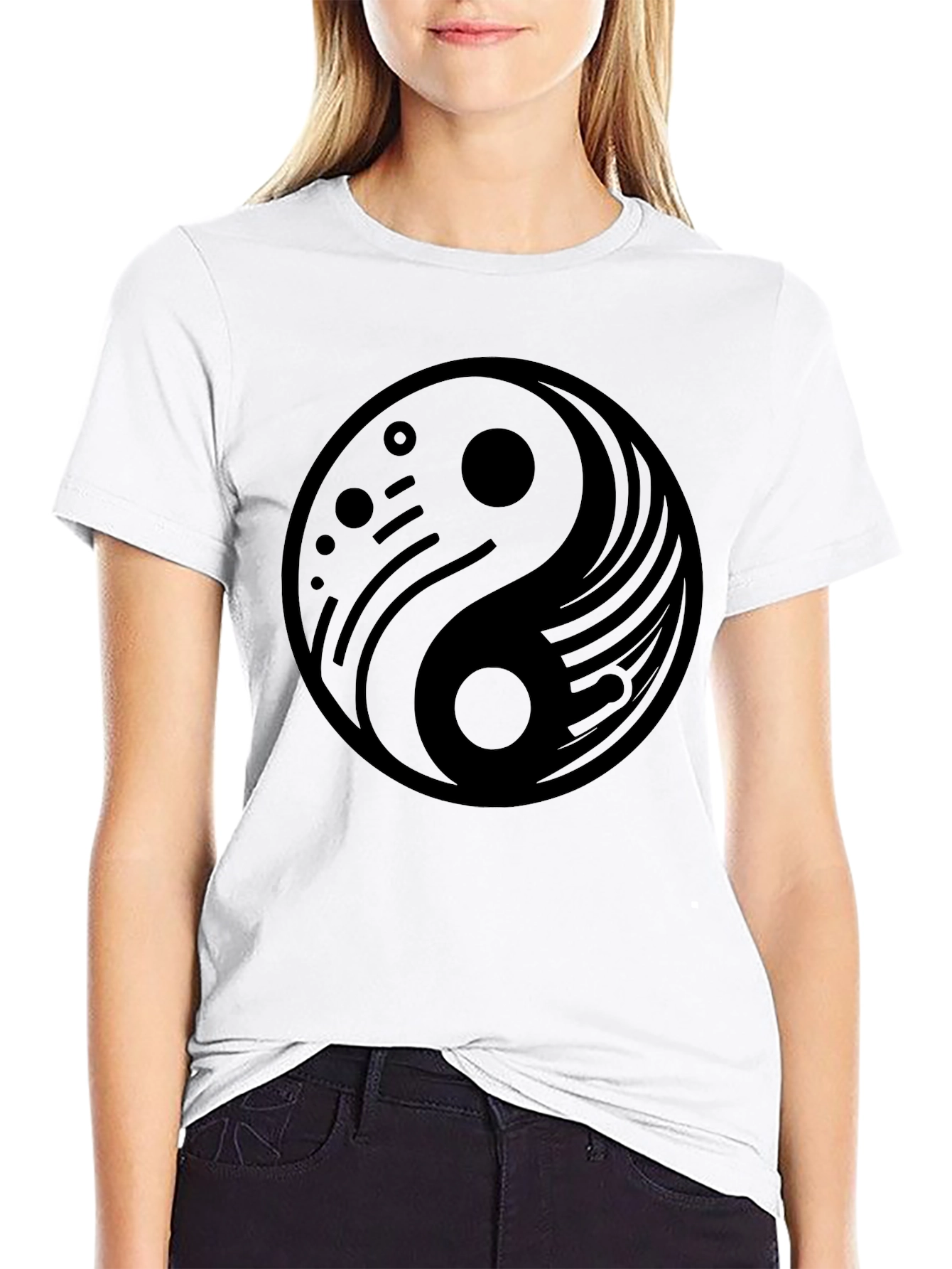 Yin Yang Graphic Black T-Shirt