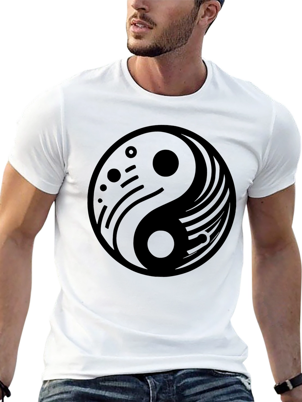 Yin Yang Graphic Black T-Shirt