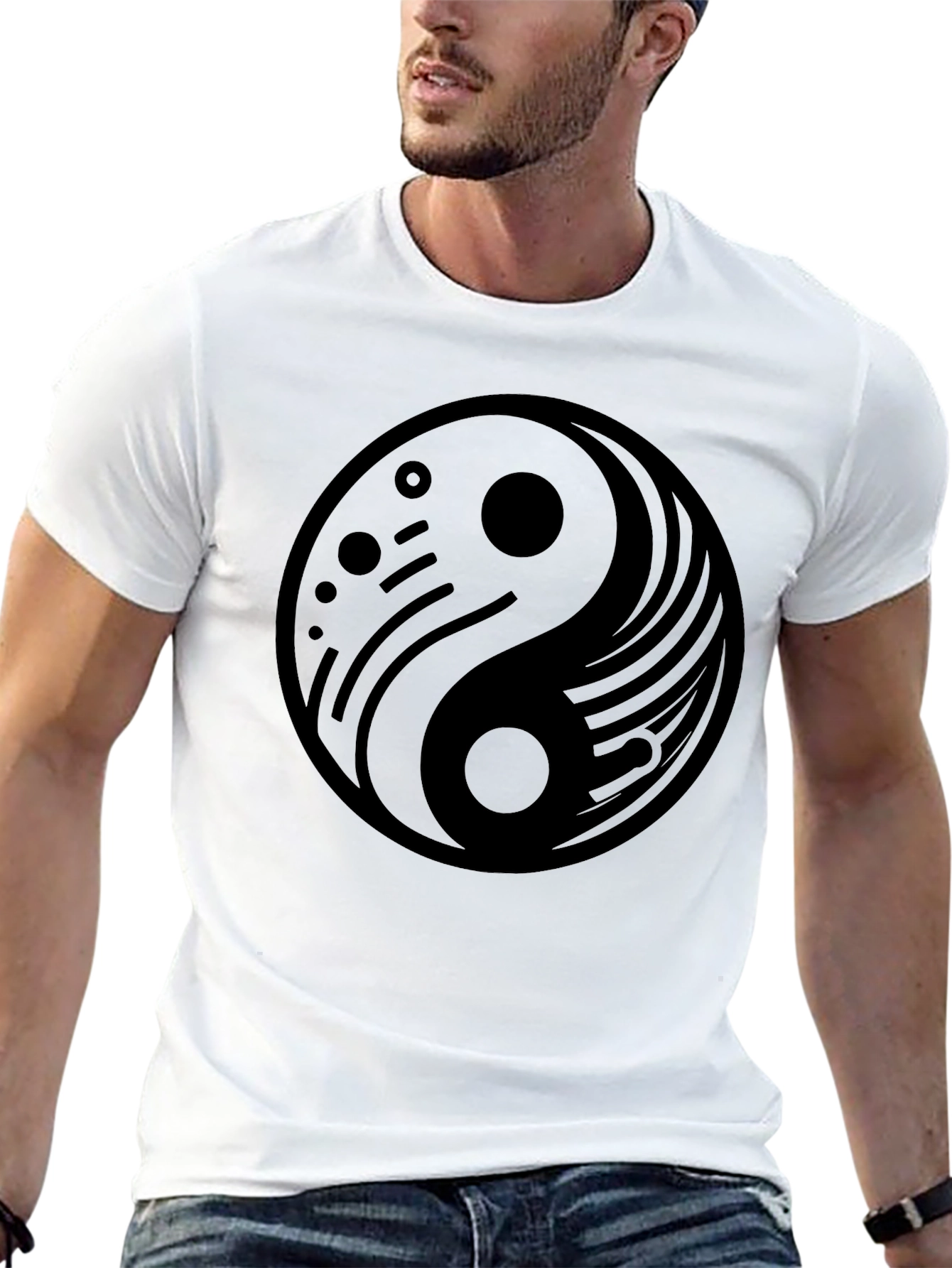 Yin Yang Graphic Black T-Shirt