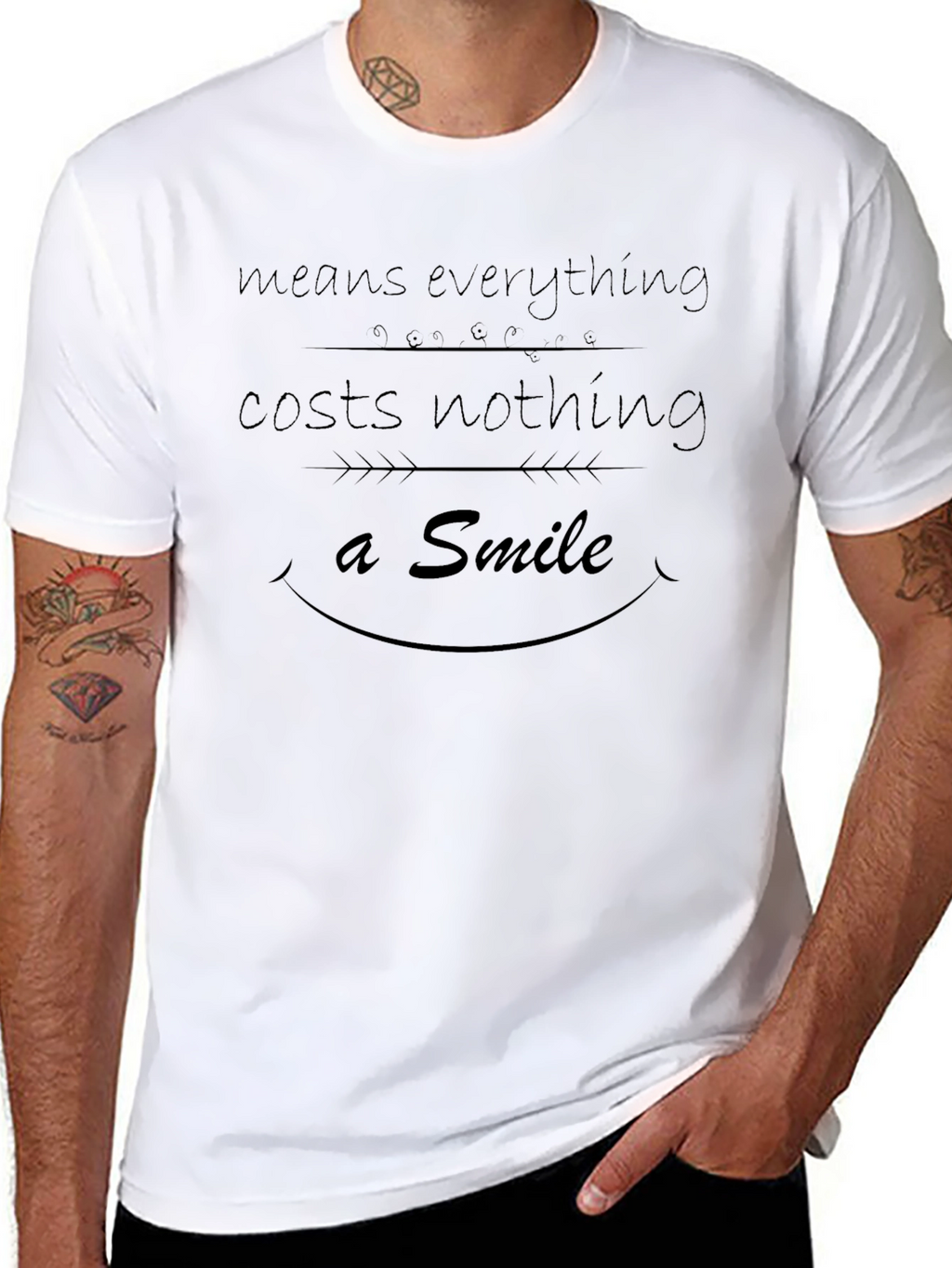 Smile Everything Mens Black T-Shirt