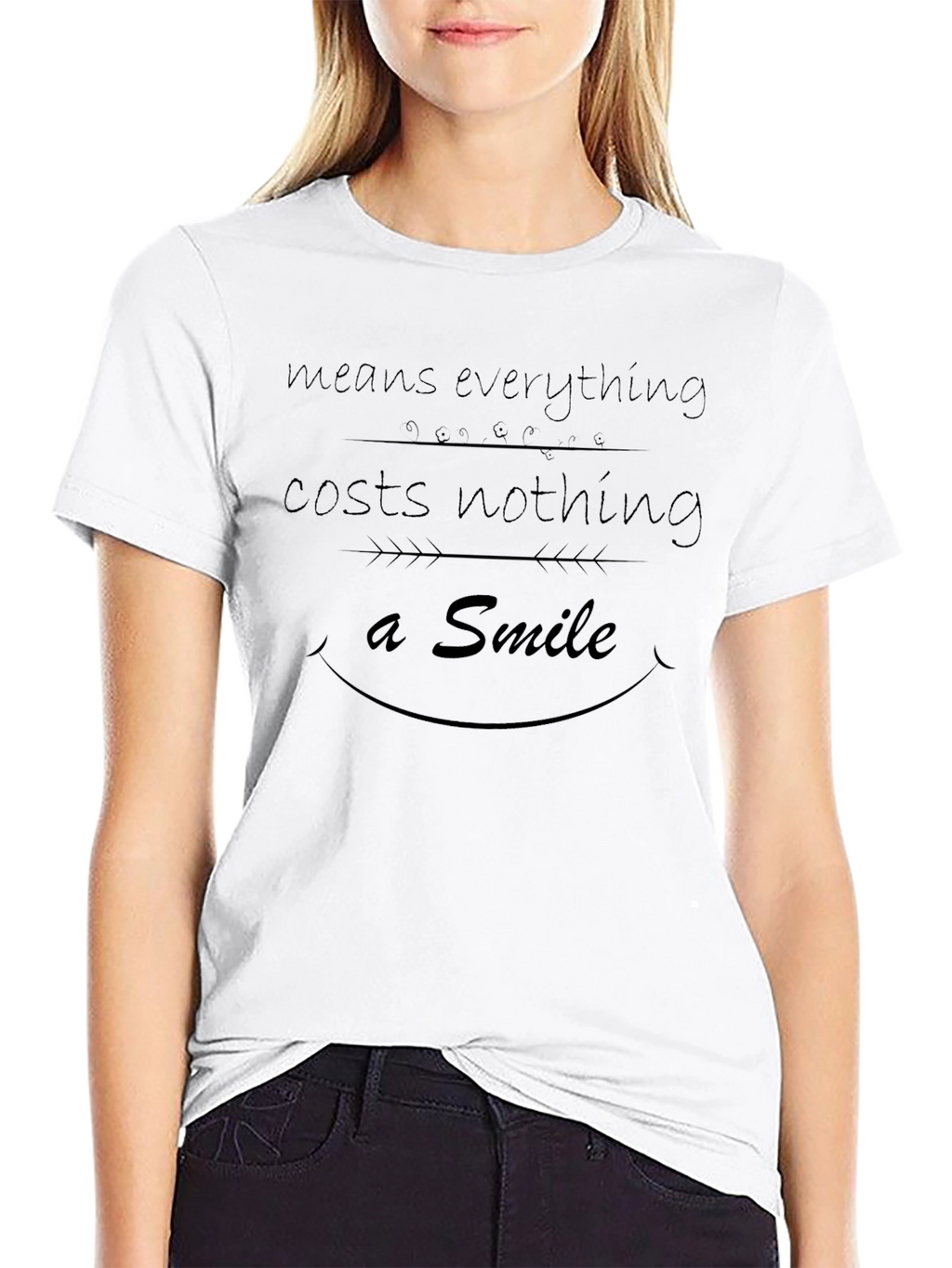Smile Everything Mens Black T-Shirt