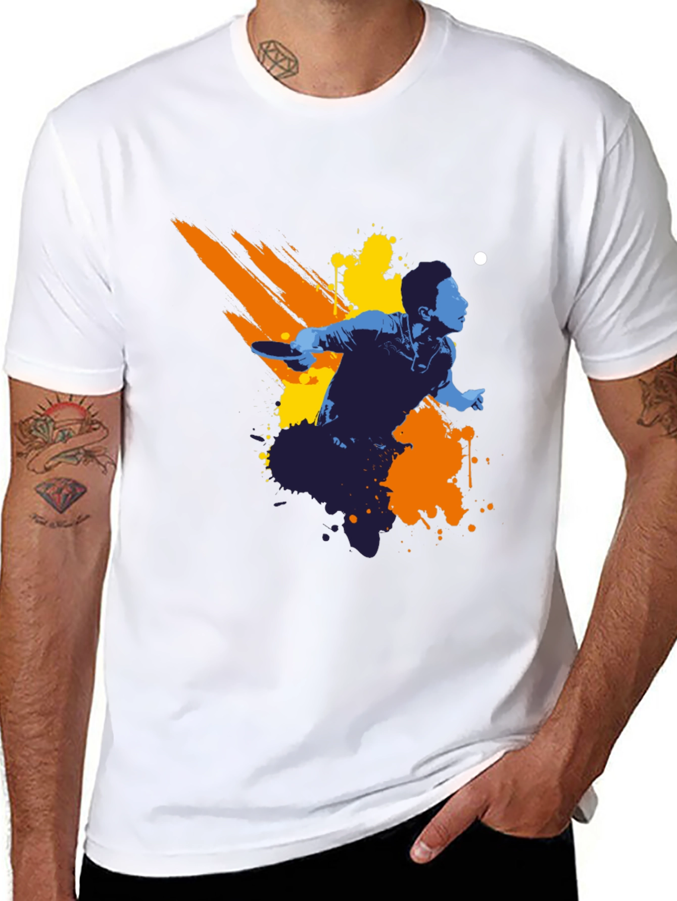 Ping Pong Player Graphic Tee - Black