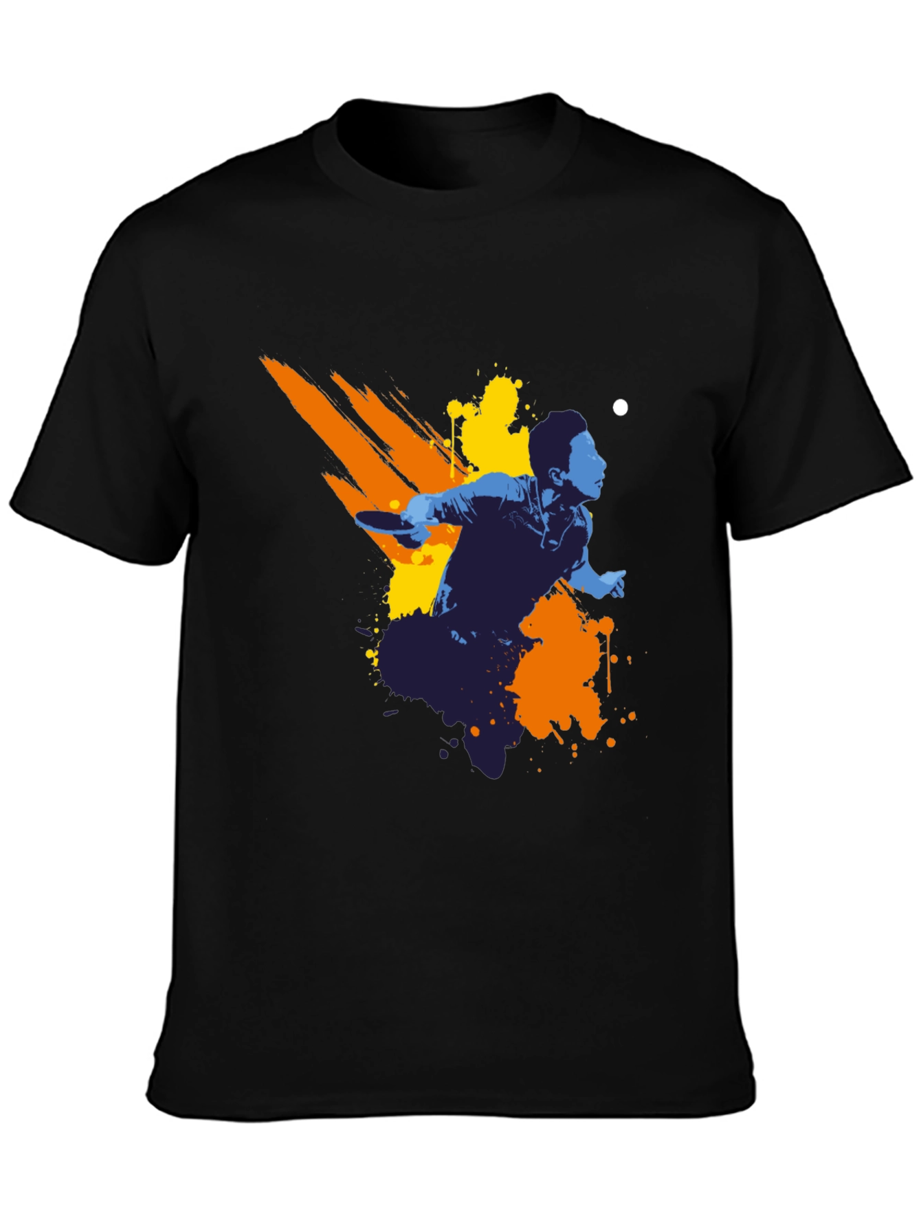 Ping Pong Player Graphic Tee - Black