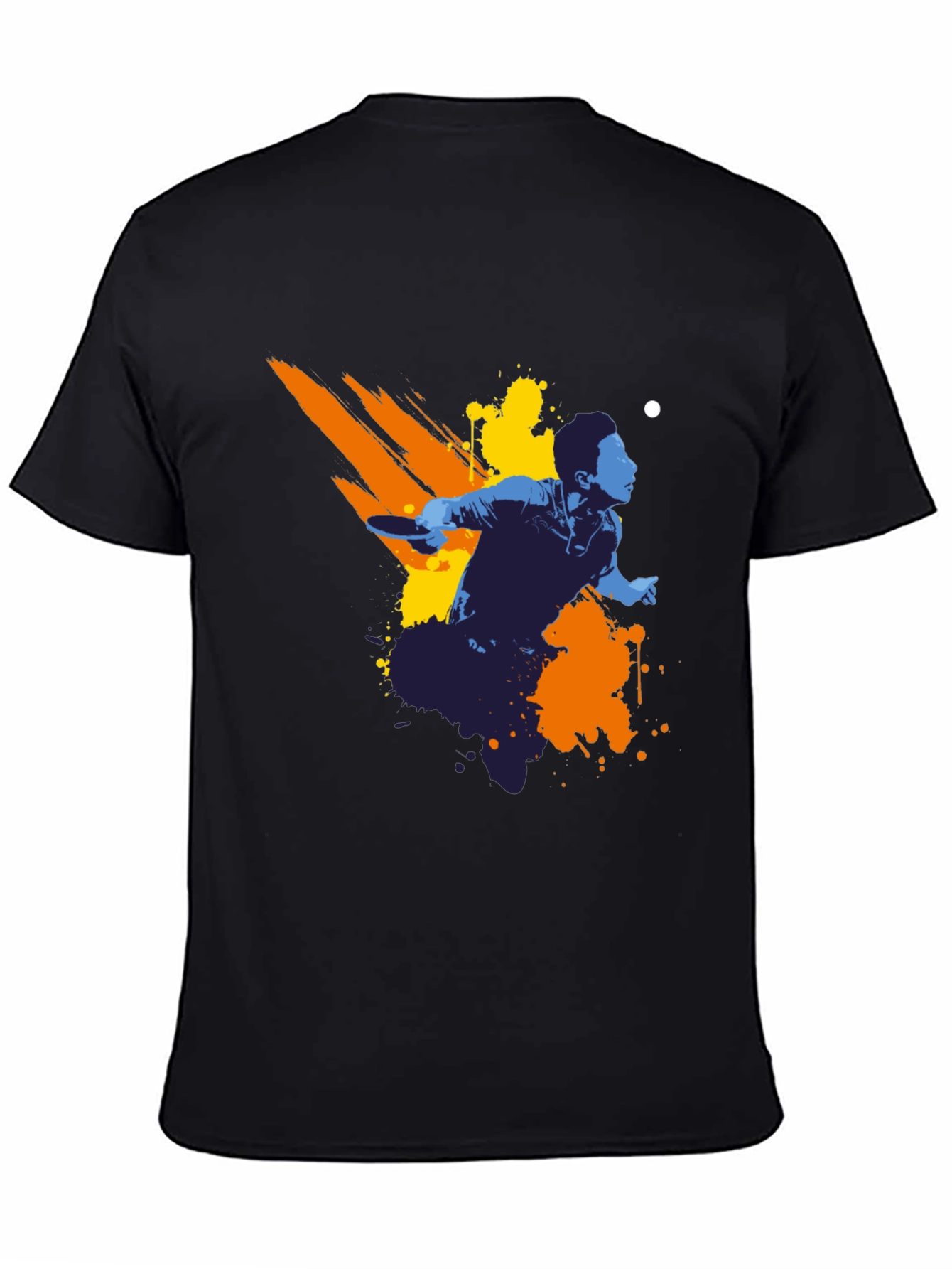 Ping Pong Player Graphic Tee - Black