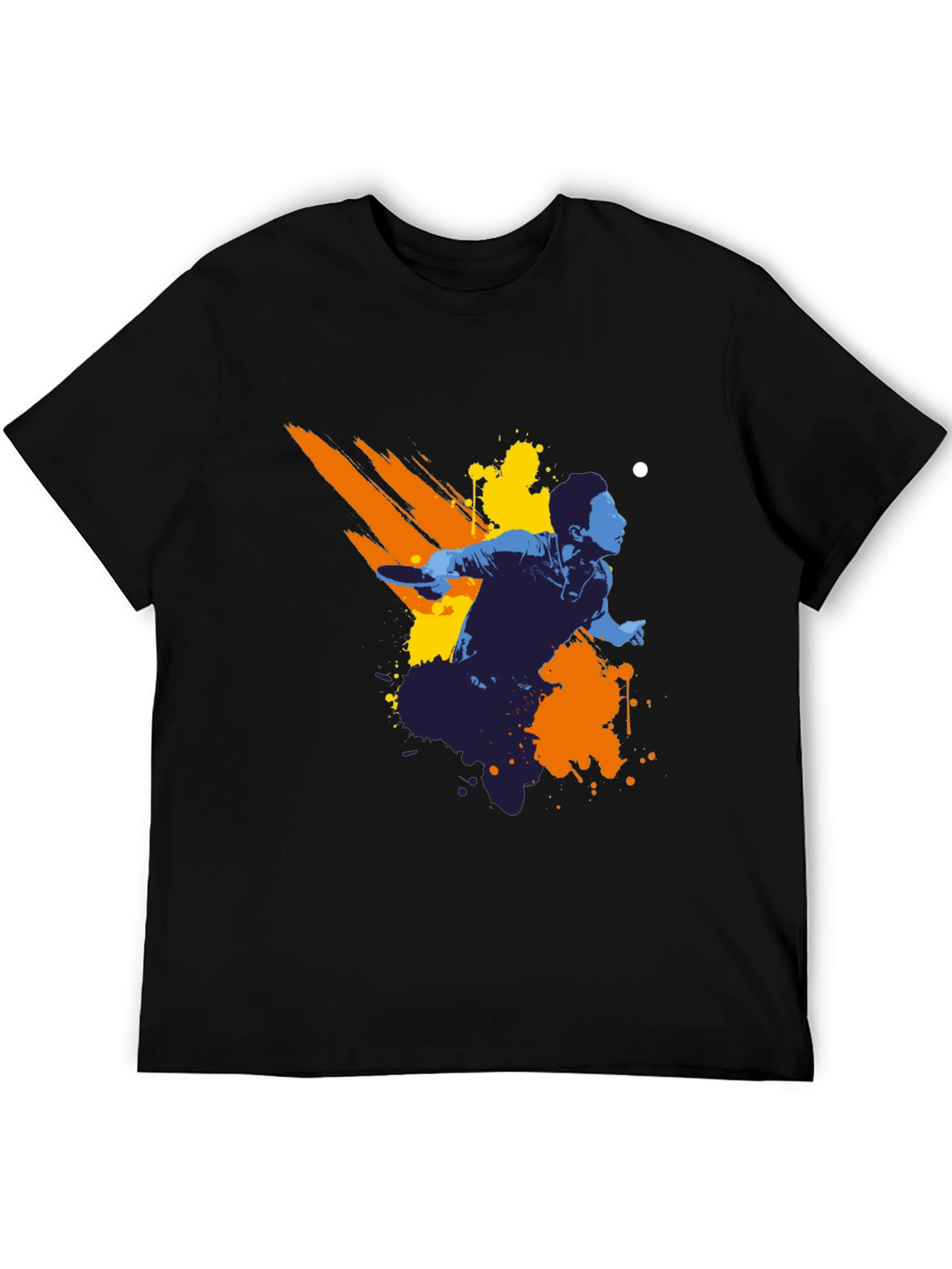 Ping Pong Player Graphic Tee - Black