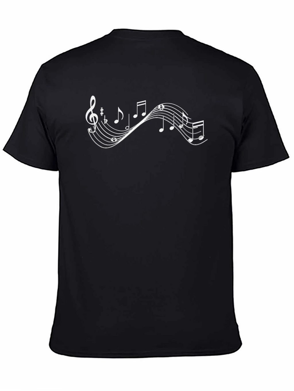 Musical Notes Graphic Tee - Stylish Crew Neck T-Shirt
