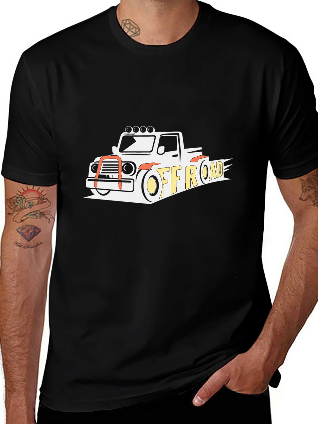 Off-Road Truck Graphic Tee - Black Casual Shirt