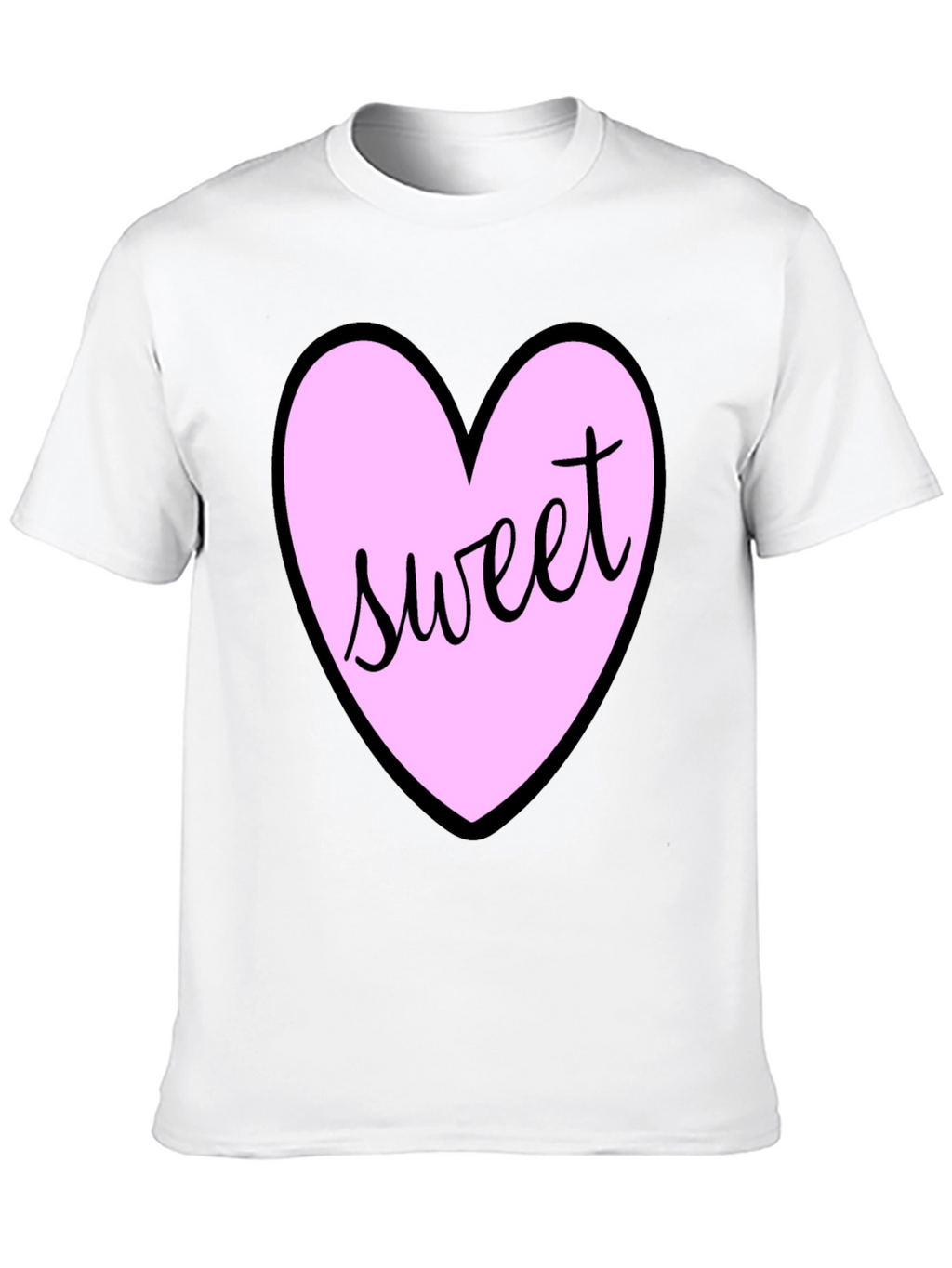 Sweet Heart T-Shirt - Black Cotton Valentines Day Tee