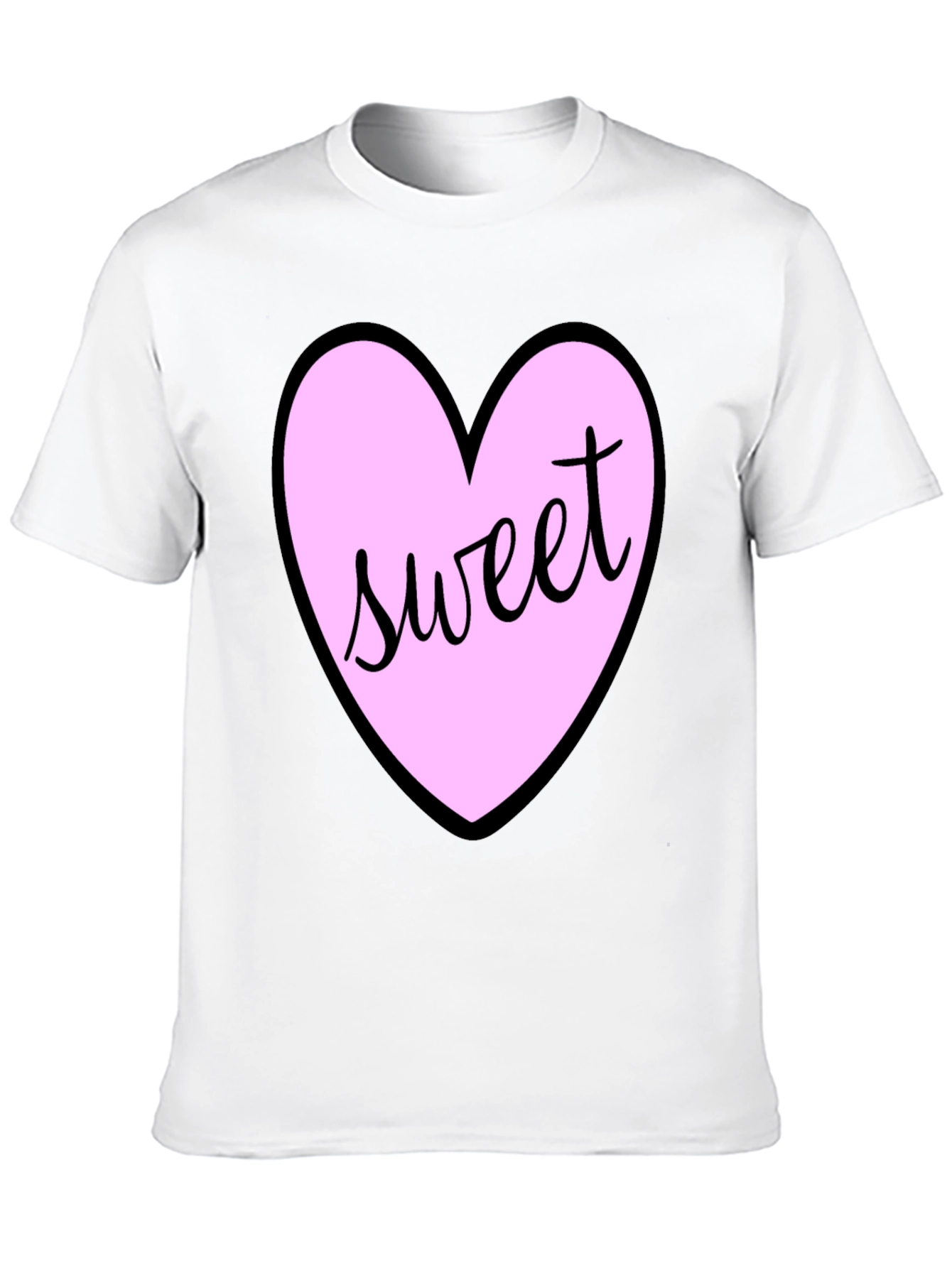 Sweet Heart T-Shirt - Black Cotton Valentines Day Tee