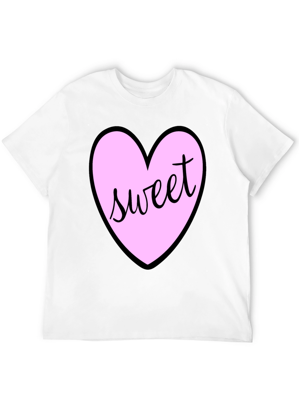 Sweet Heart T-Shirt - Black Cotton Valentines Day Tee