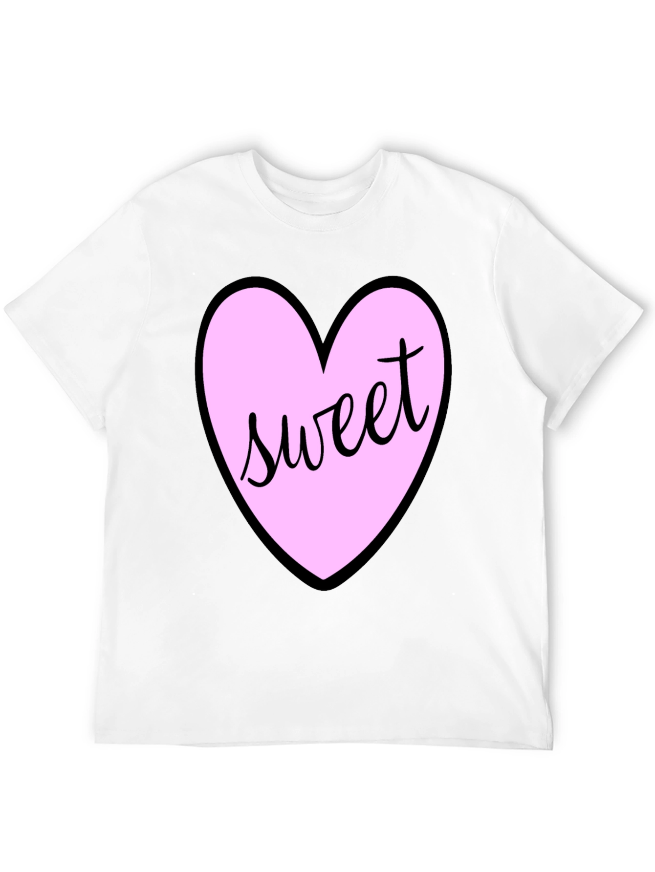Sweet Heart T-Shirt - Black Cotton Valentines Day Tee
