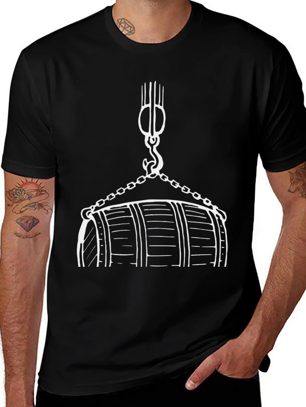 Pulley & Barrel Graphic Tee - Black