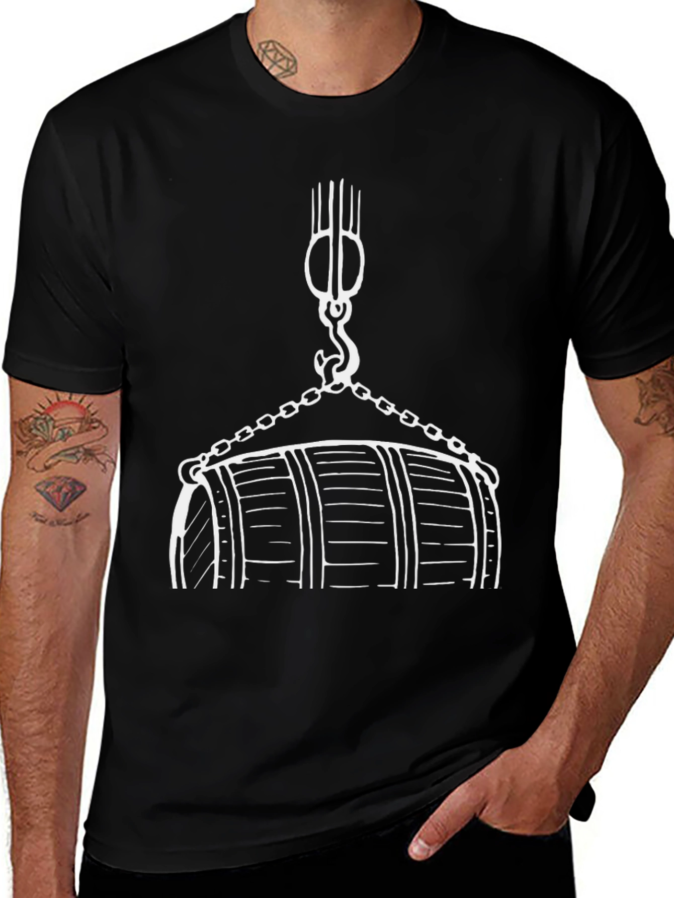 Pulley & Barrel Graphic Tee - Black