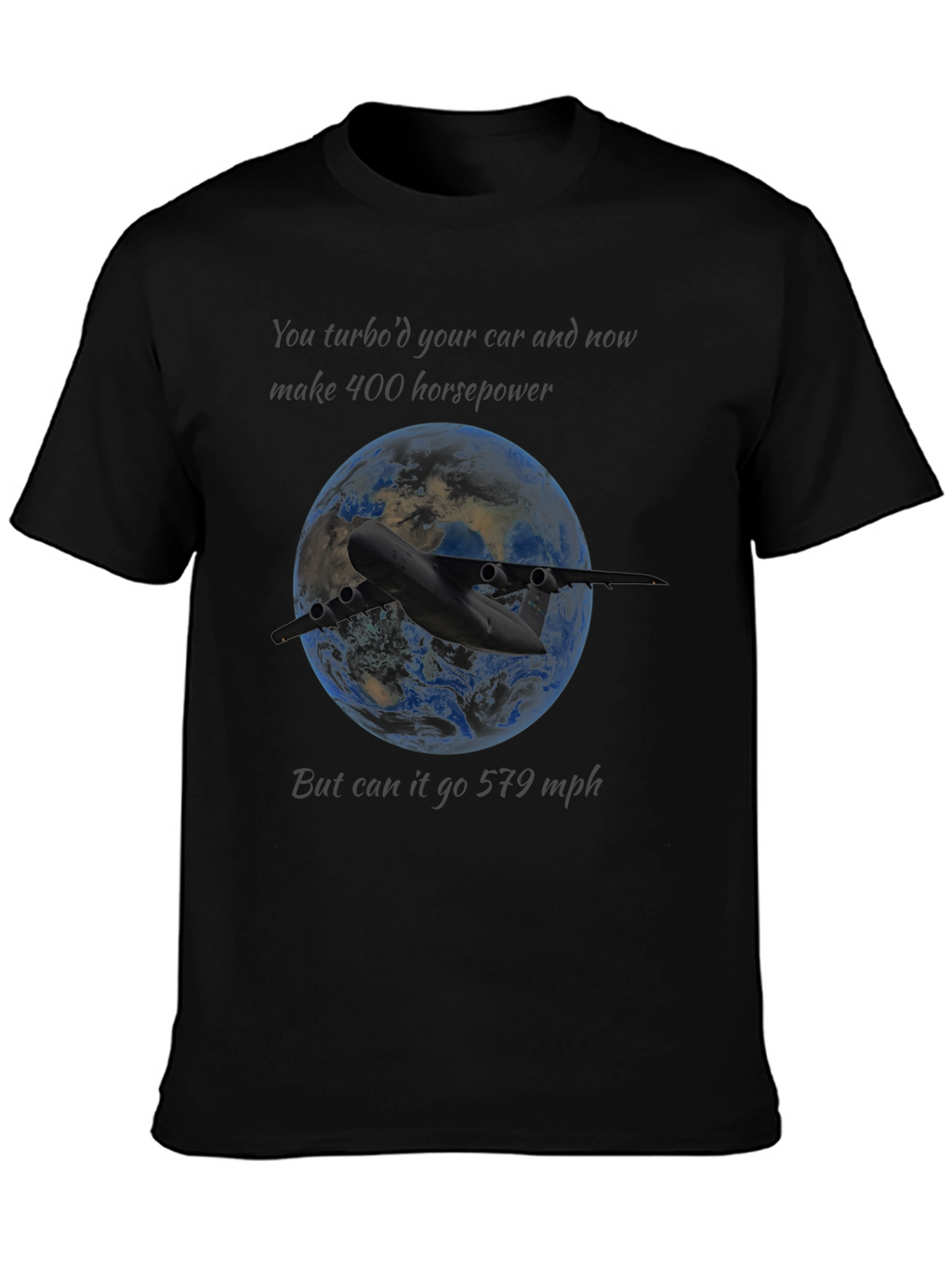Turbo Car vs Plane T-Shirt: Horsepower vs Speed