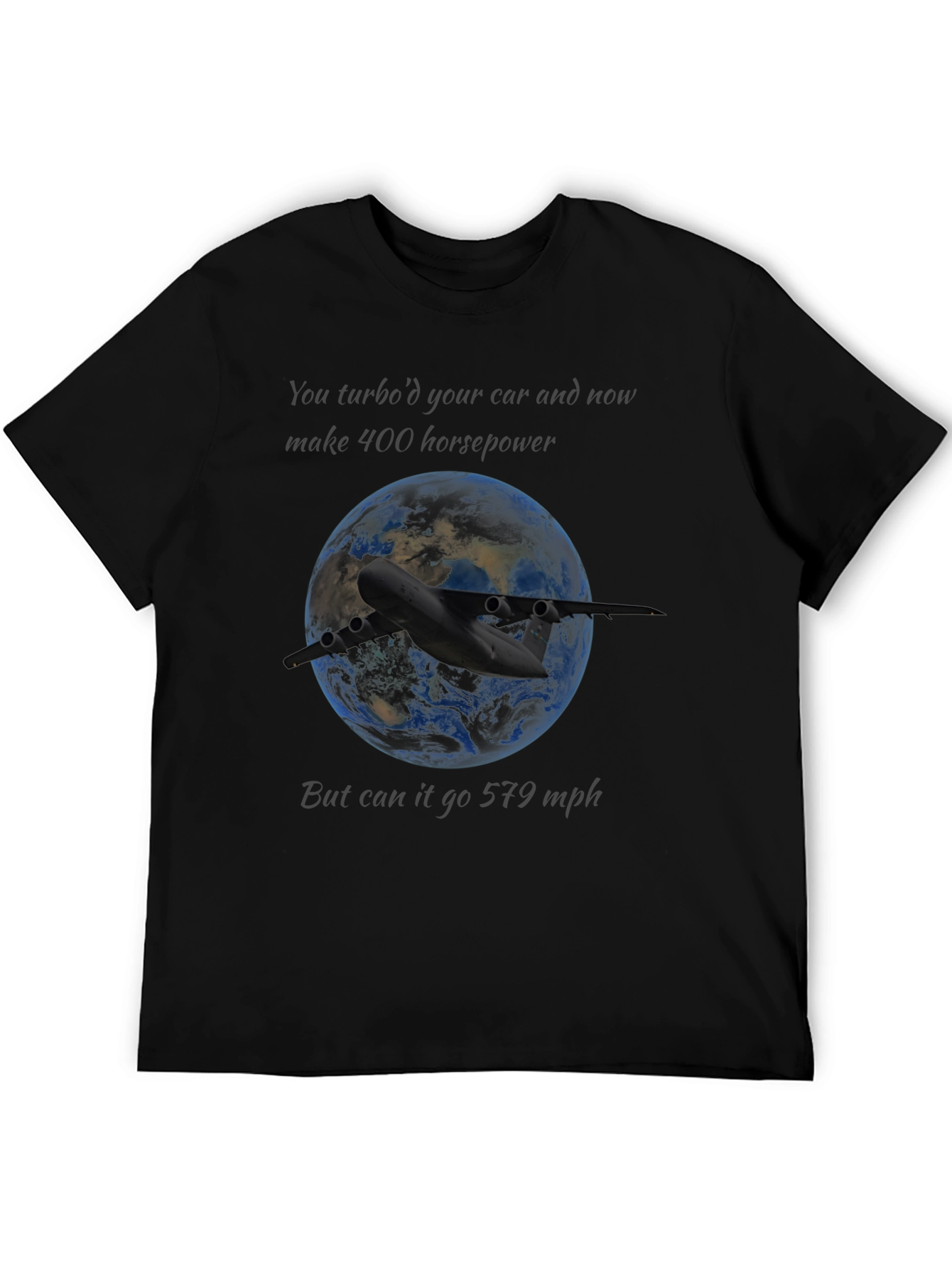 Turbo Car vs Plane T-Shirt: Horsepower vs Speed