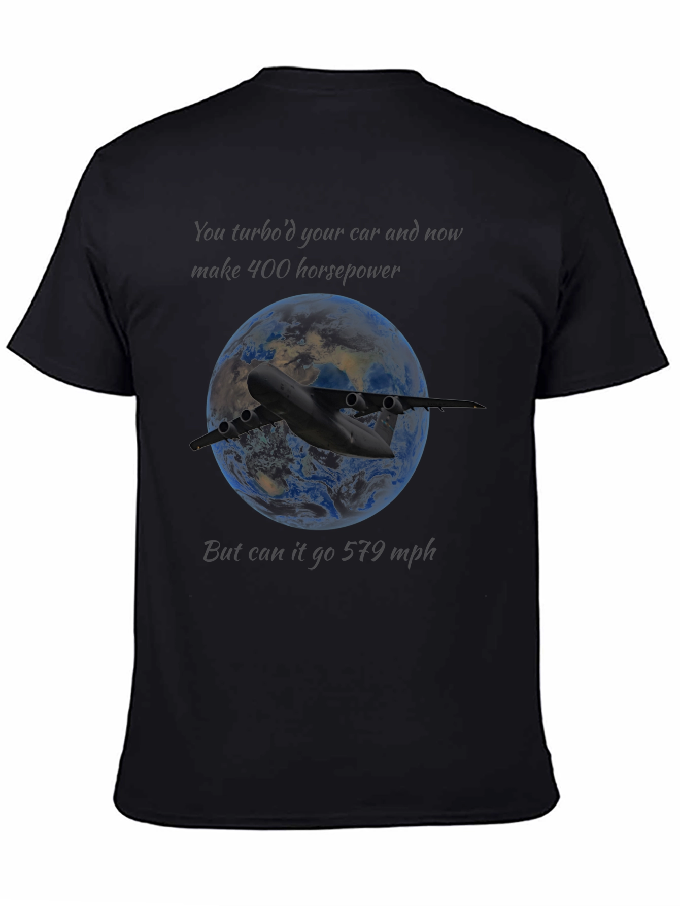 Turbo Car vs Plane T-Shirt: Horsepower vs Speed