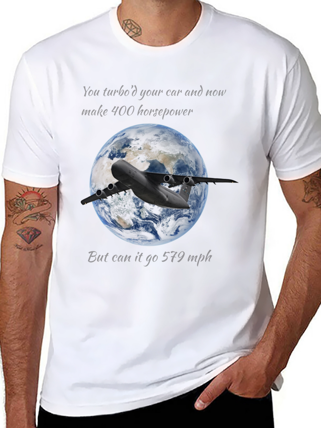 Turbo Car vs Plane T-Shirt: Horsepower vs Speed