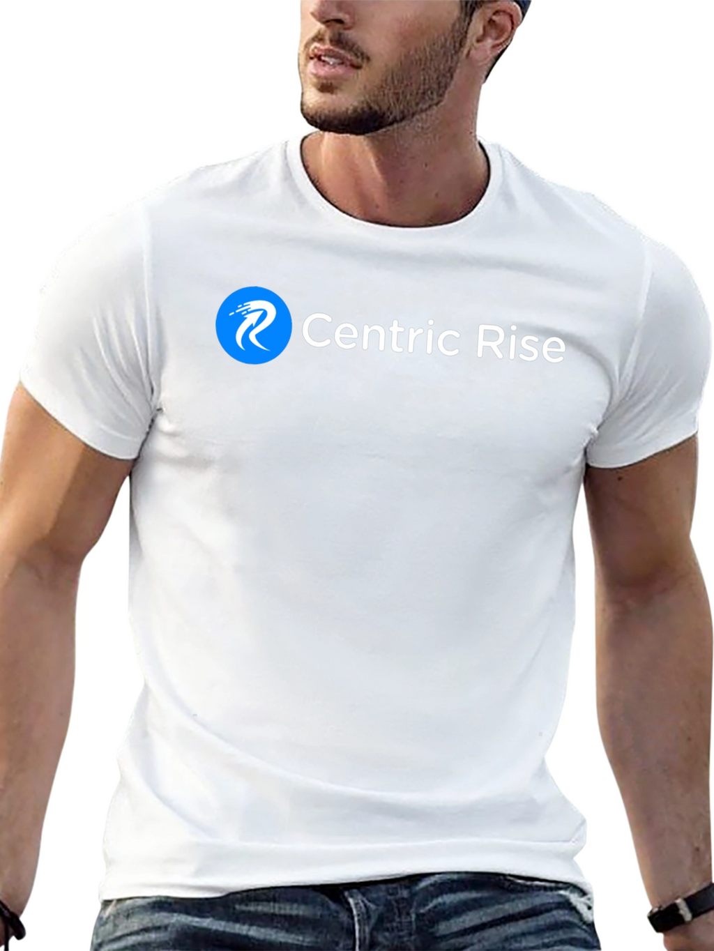 Centric Rise Black T-Shirt - Modern Logo Tee