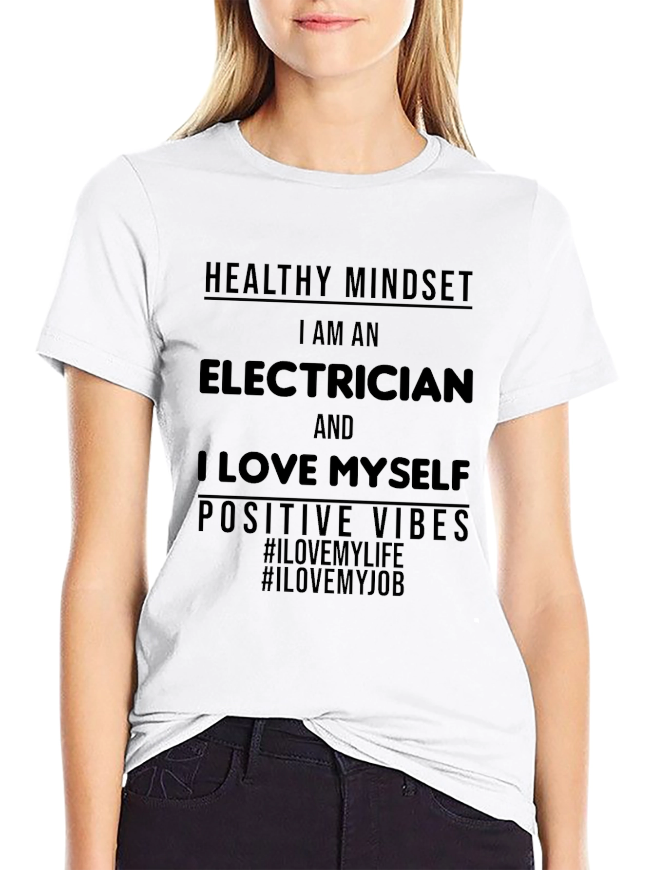 Electrician Positive Vibes Graphic T-Shirt