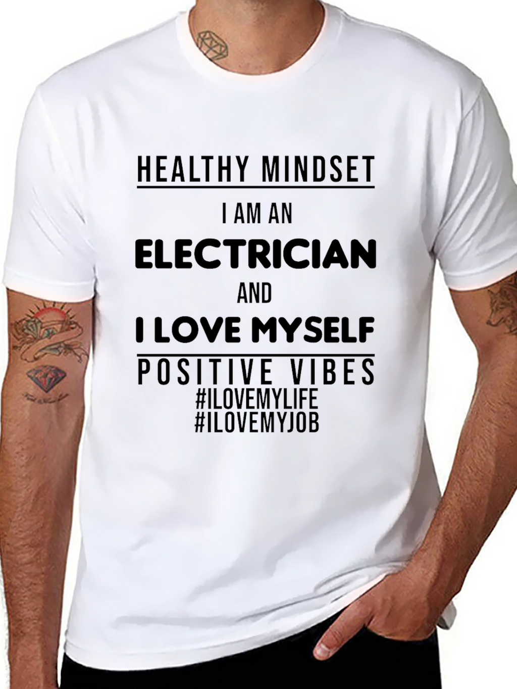 Electrician Positive Vibes Graphic T-Shirt