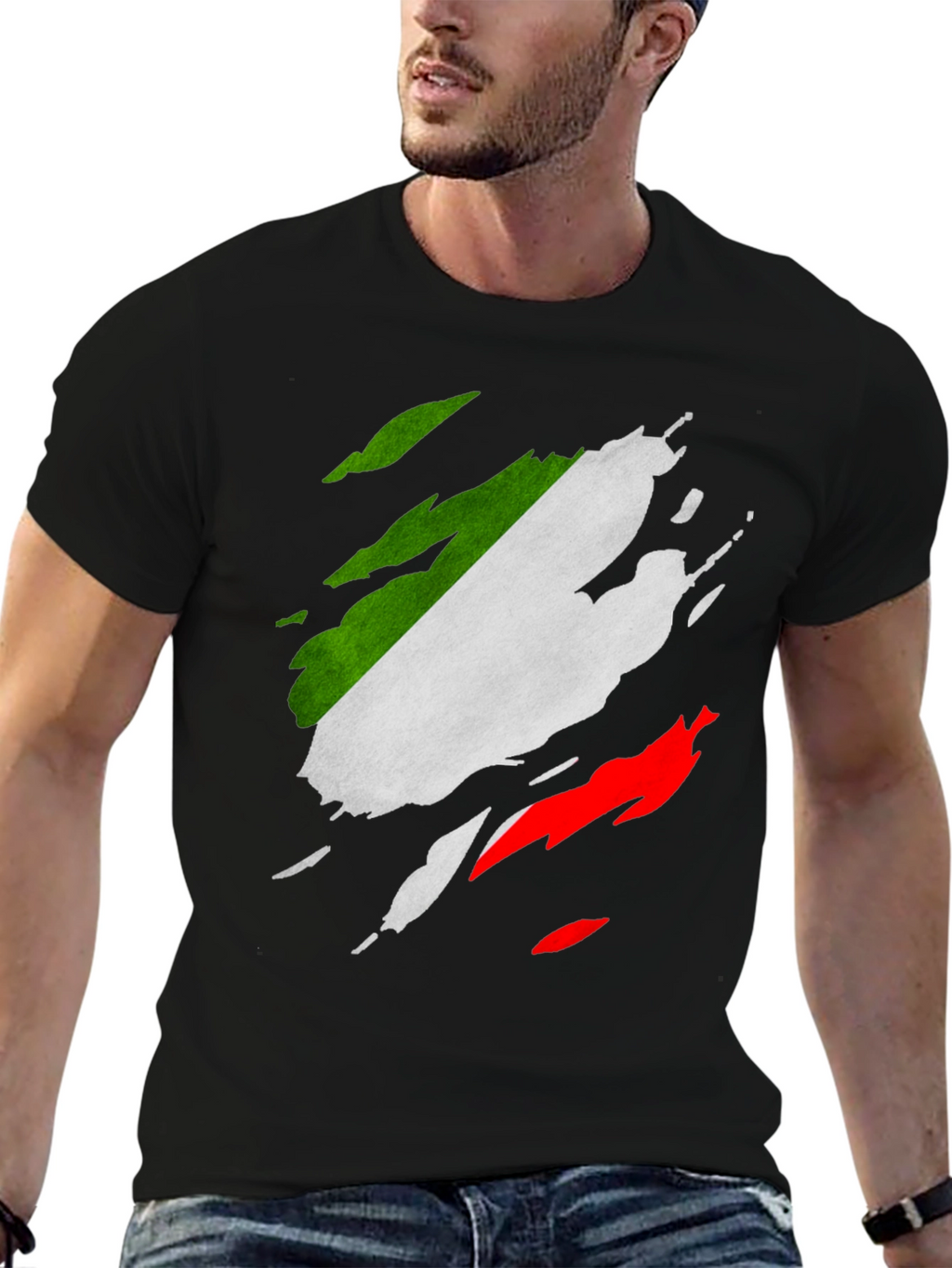 Italian Flag Ripped T-Shirt - Patriotic Italy Tee