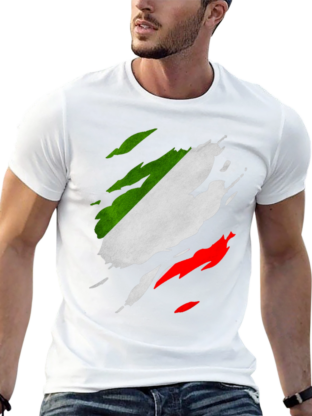 Italian Flag Ripped T-Shirt - Patriotic Italy Tee
