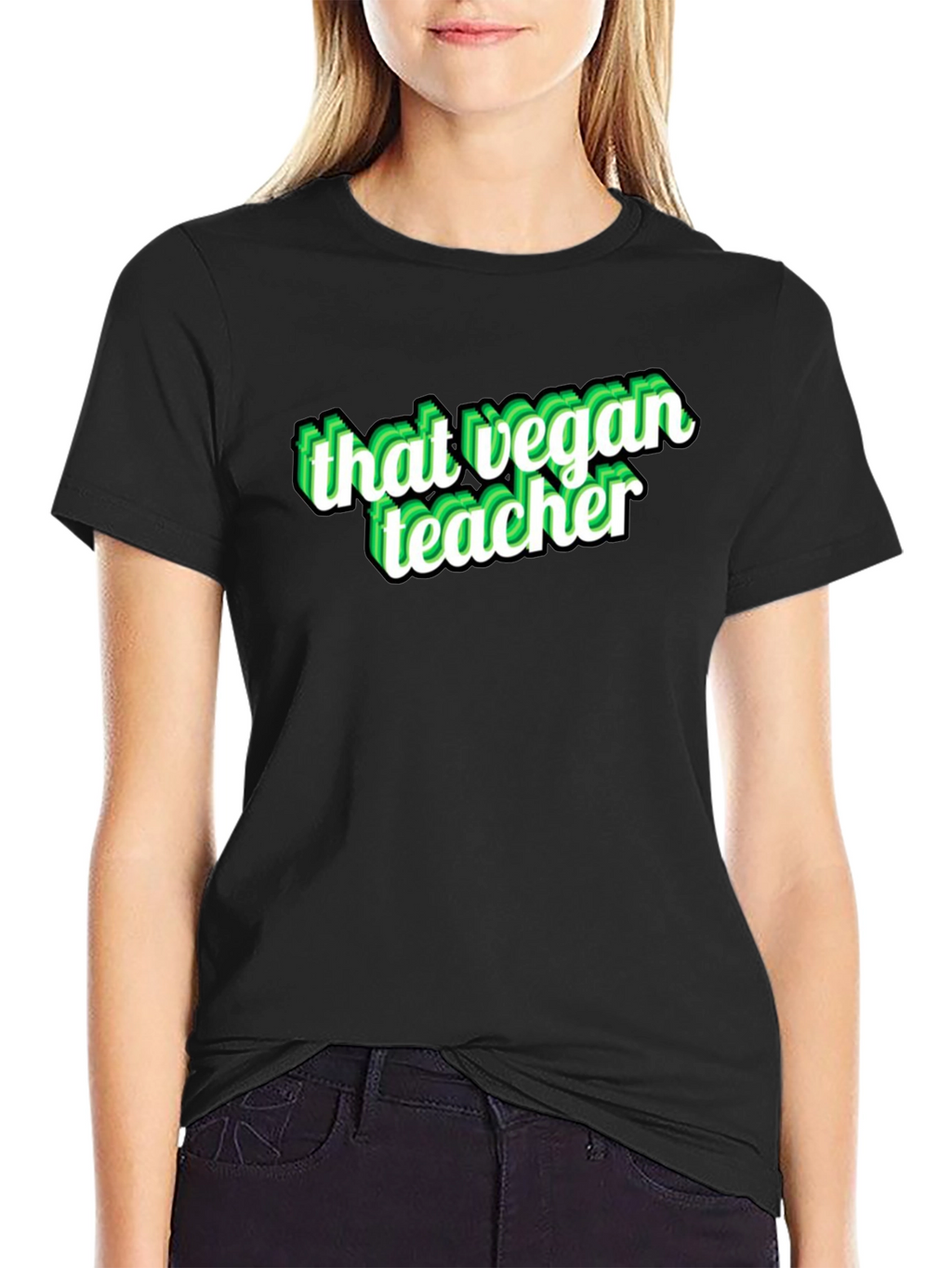That Vegan Teacher Black Graphic T-Shirt