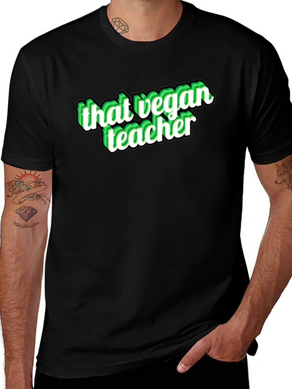 That Vegan Teacher Black Graphic T-Shirt