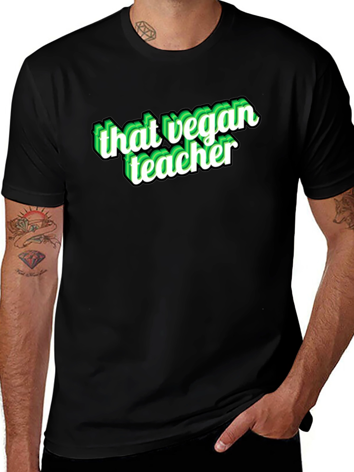 That Vegan Teacher Black Graphic T-Shirt