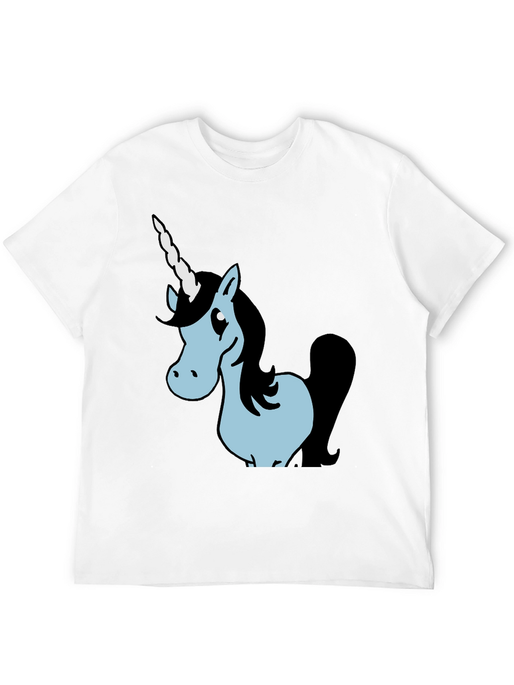 Unicorn Graphic Black Cotton T-Shirt