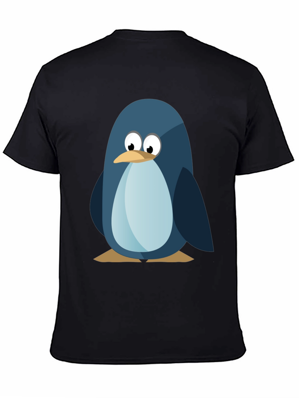 Cute Penguin Graphic Tee - Mens Black T-Shirt