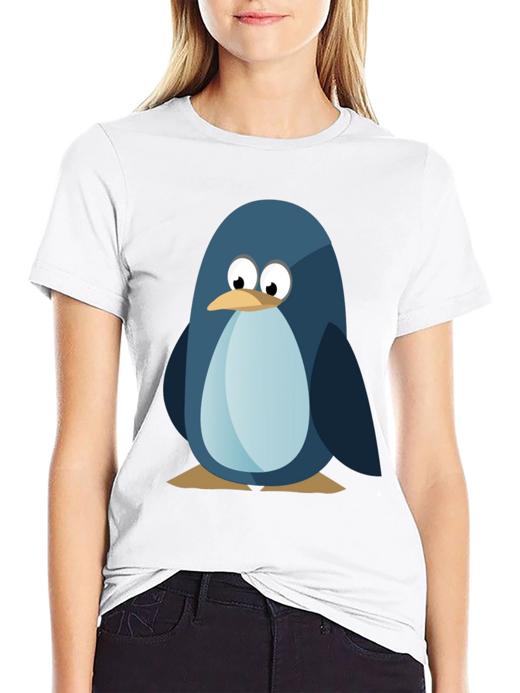 Cute Penguin Graphic Tee - Mens Black T-Shirt
