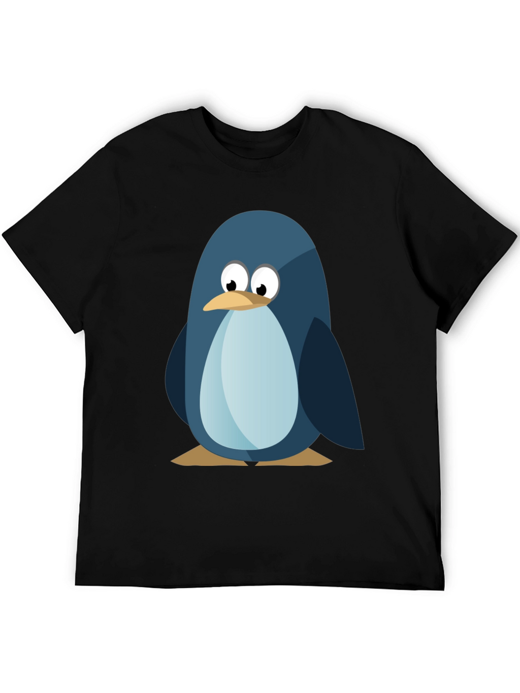 Cute Penguin Graphic Tee - Mens Black T-Shirt