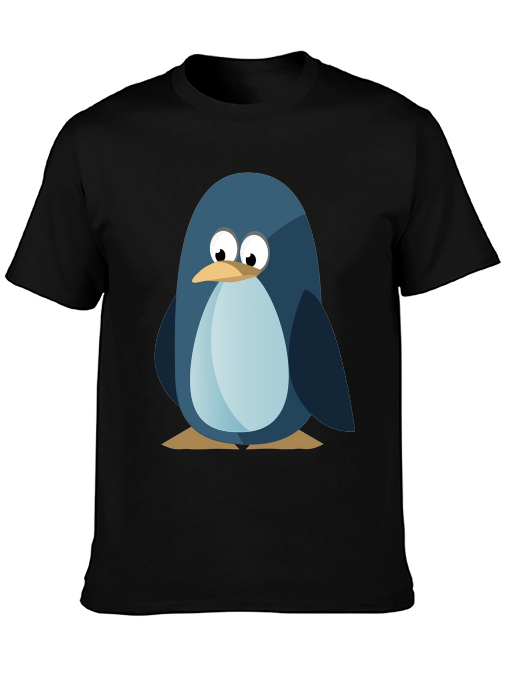 Cute Penguin Graphic Tee - Mens Black T-Shirt