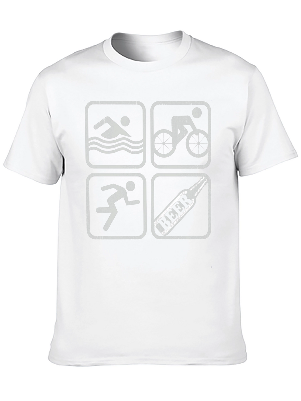 Triathlon Swimmer Biker Runner Beer Black T-Shirt