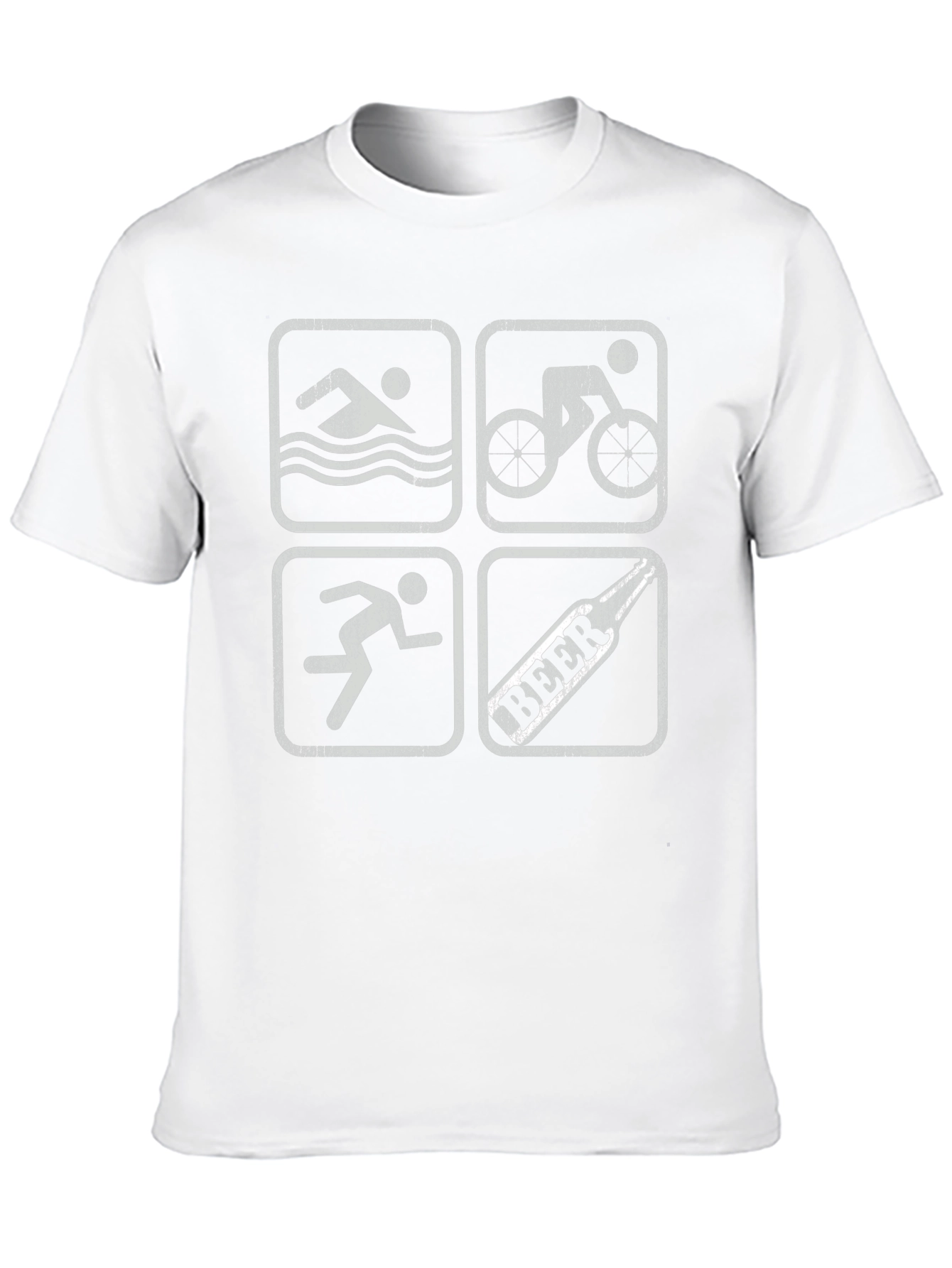 Triathlon Swimmer Biker Runner Beer Black T-Shirt