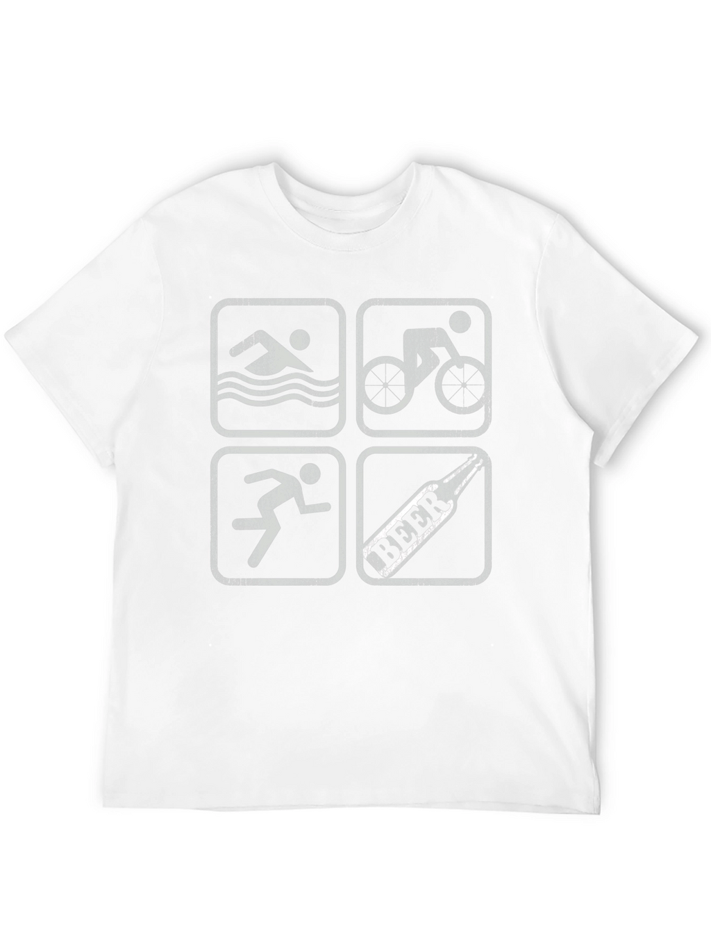 Triathlon Swimmer Biker Runner Beer Black T-Shirt