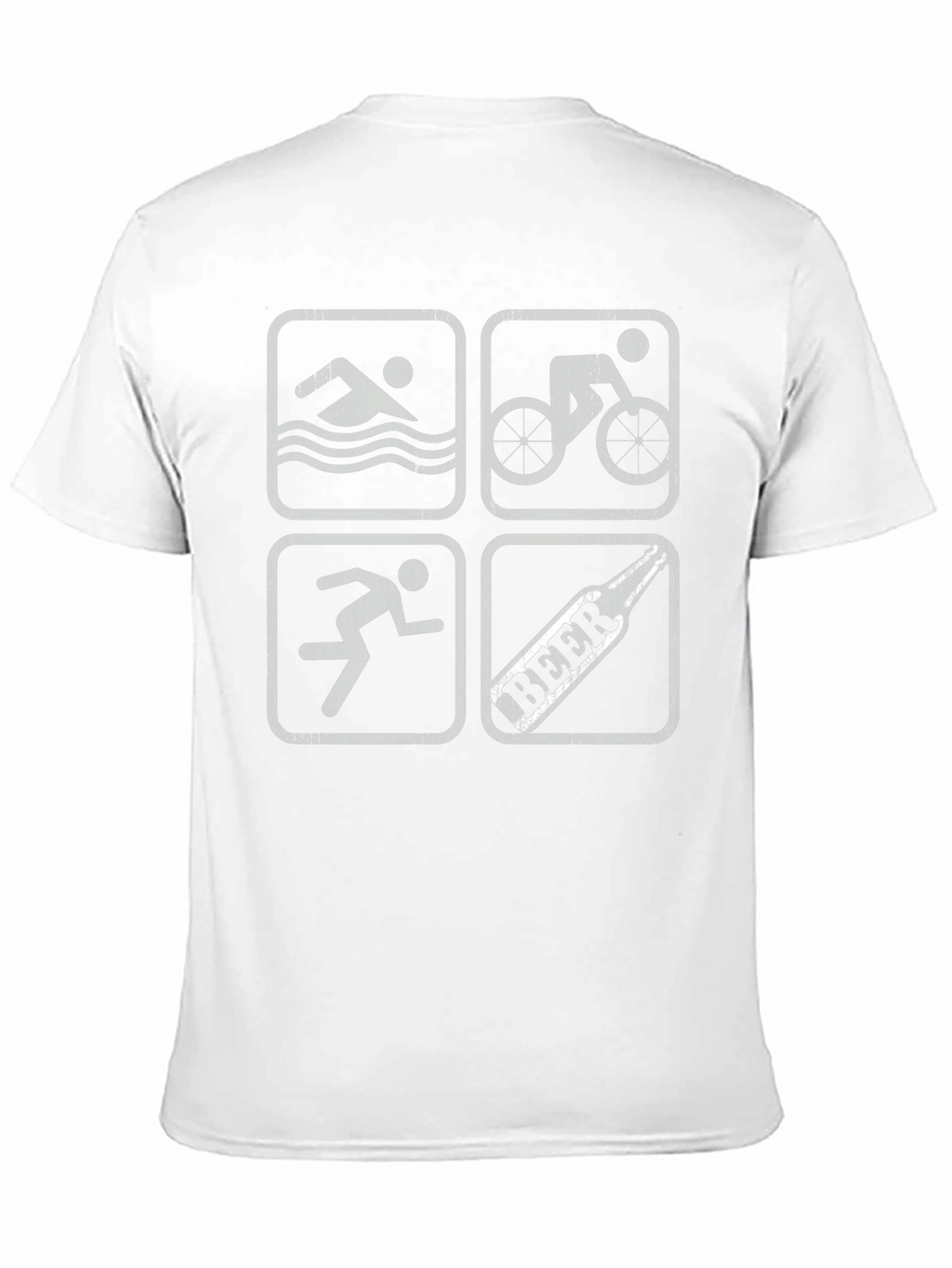 Triathlon Swimmer Biker Runner Beer Black T-Shirt