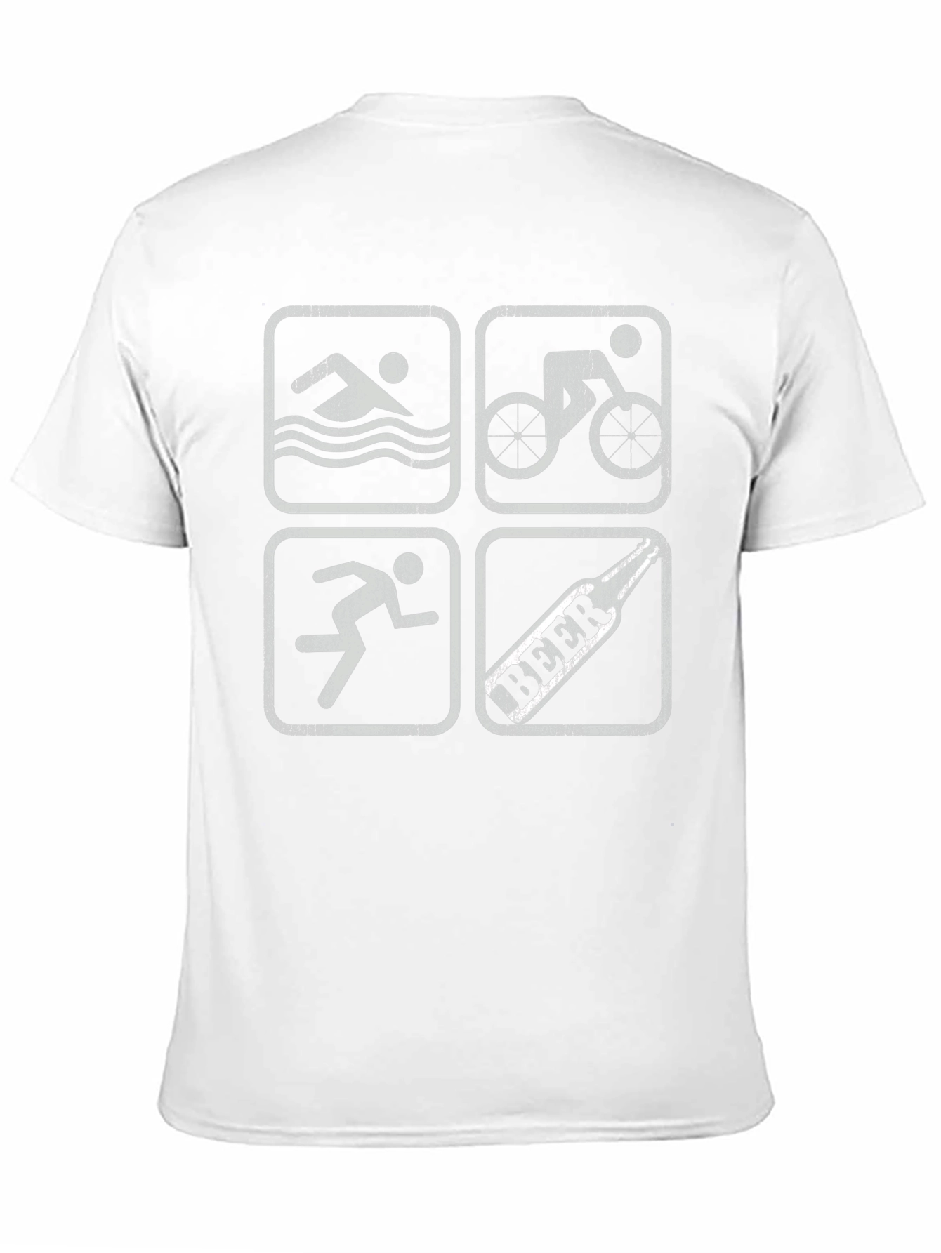Triathlon Swimmer Biker Runner Beer Black T-Shirt