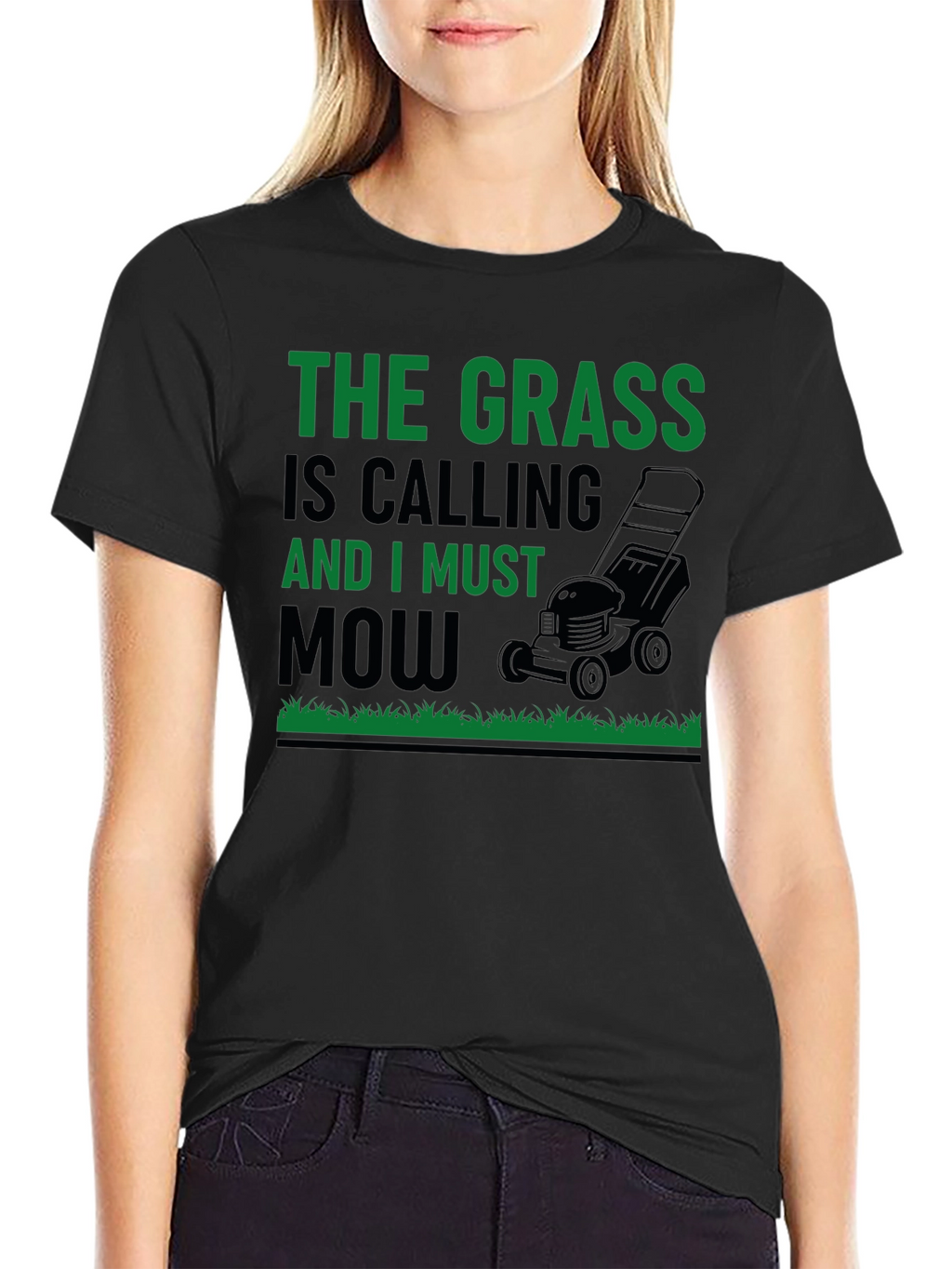 Funny Lawn Mowing T-Shirt - The Grass Is Calling