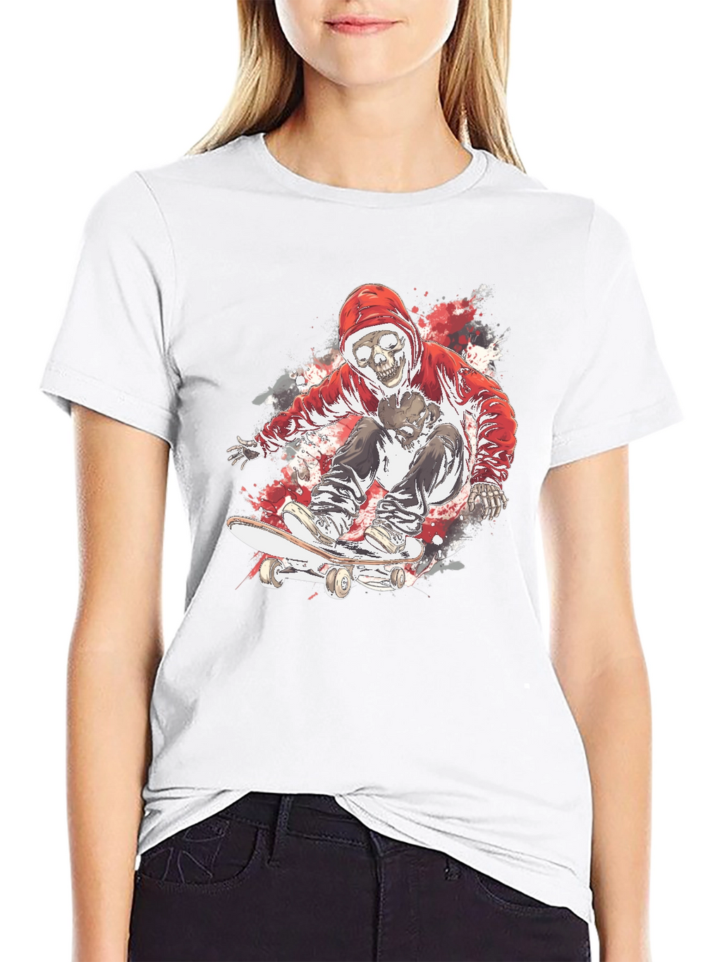 Skate Skeleton T-Shirt - Cool Graphic Tee