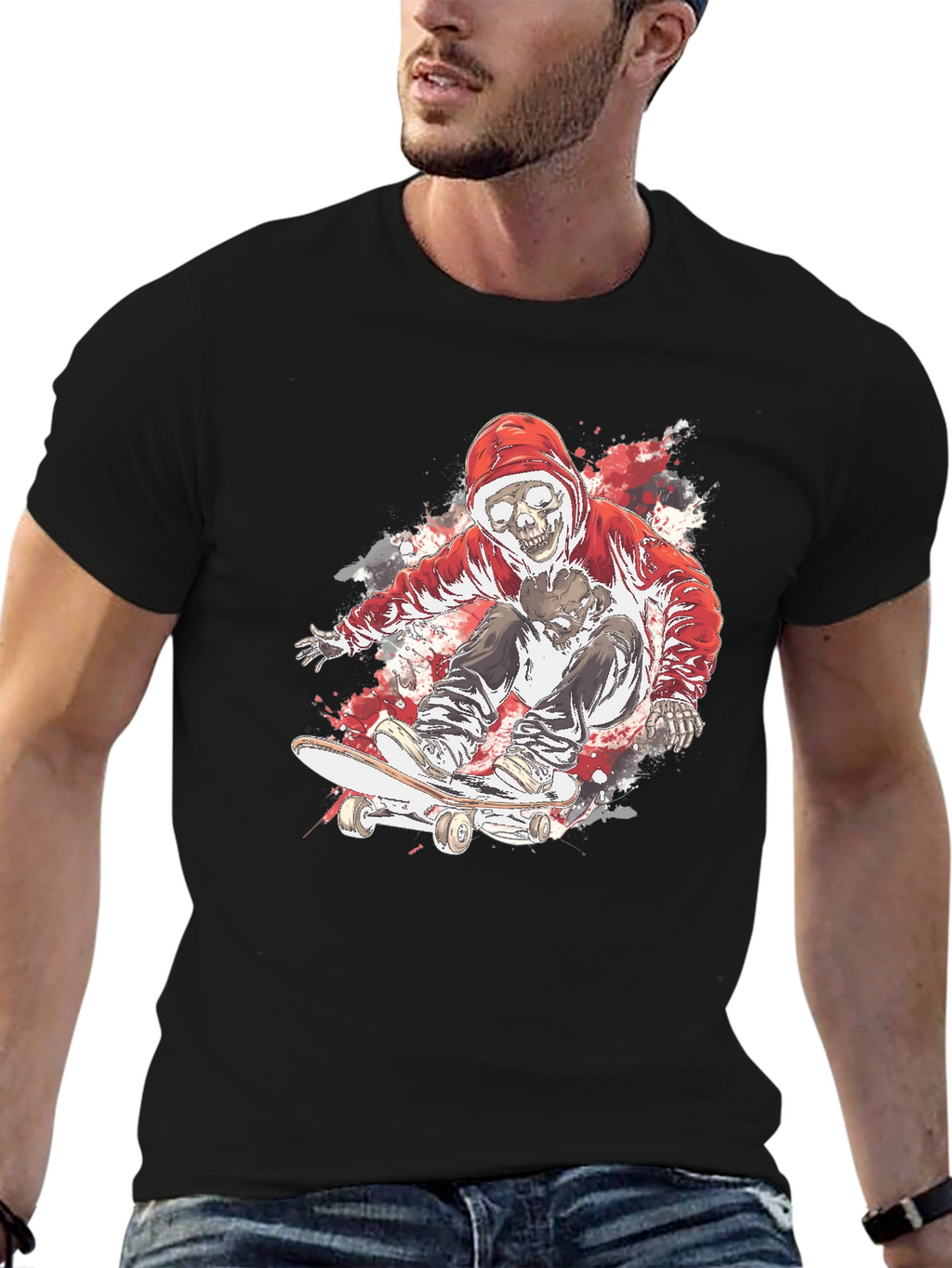 Skate Skeleton T-Shirt - Cool Graphic Tee