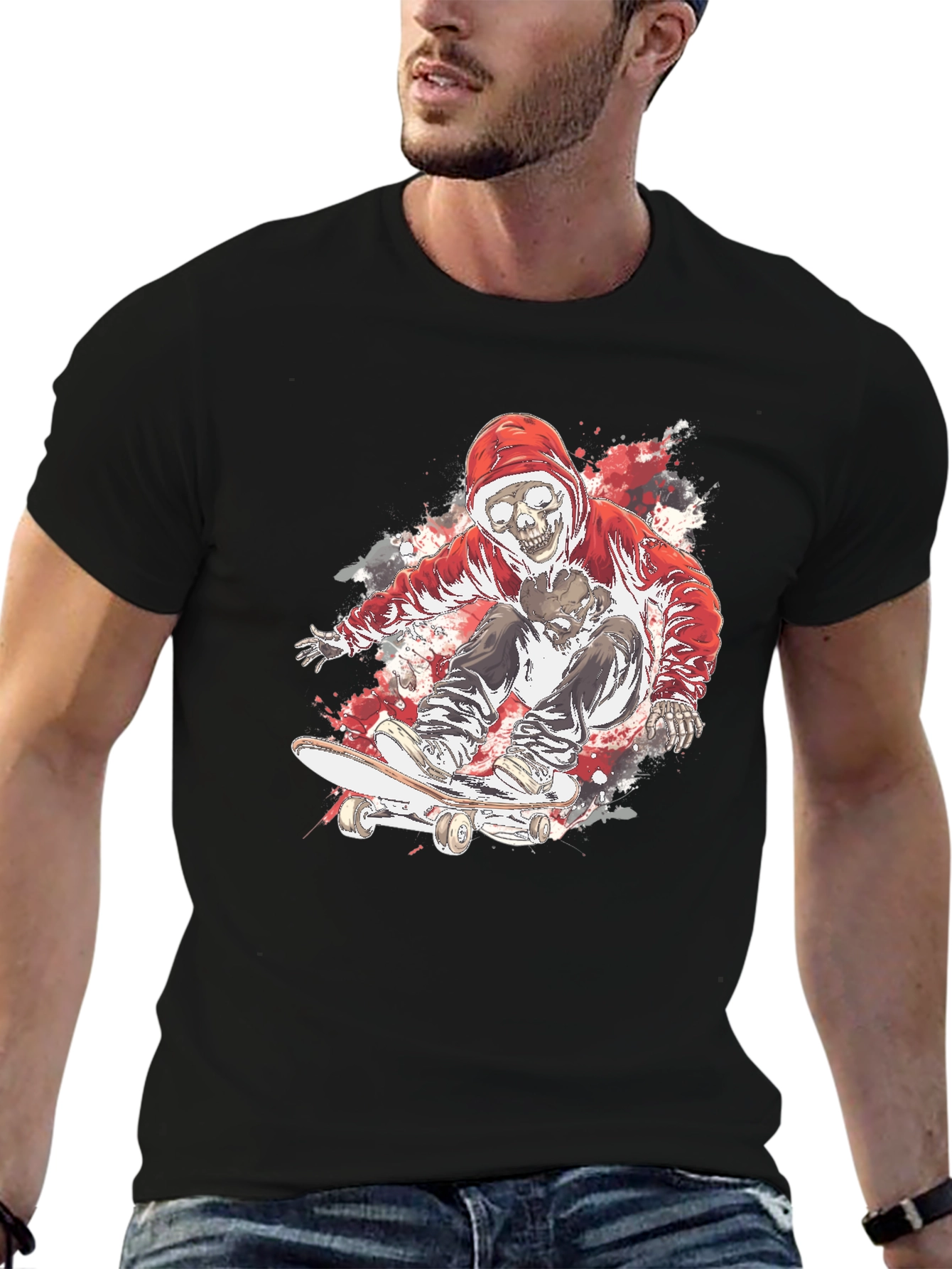 Skate Skeleton T-Shirt - Cool Graphic Tee