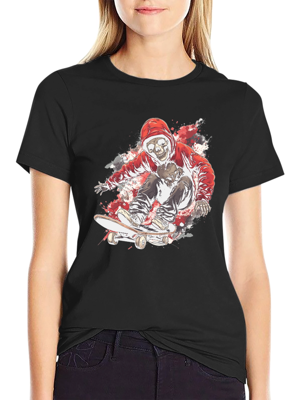 Skate Skeleton T-Shirt - Cool Graphic Tee